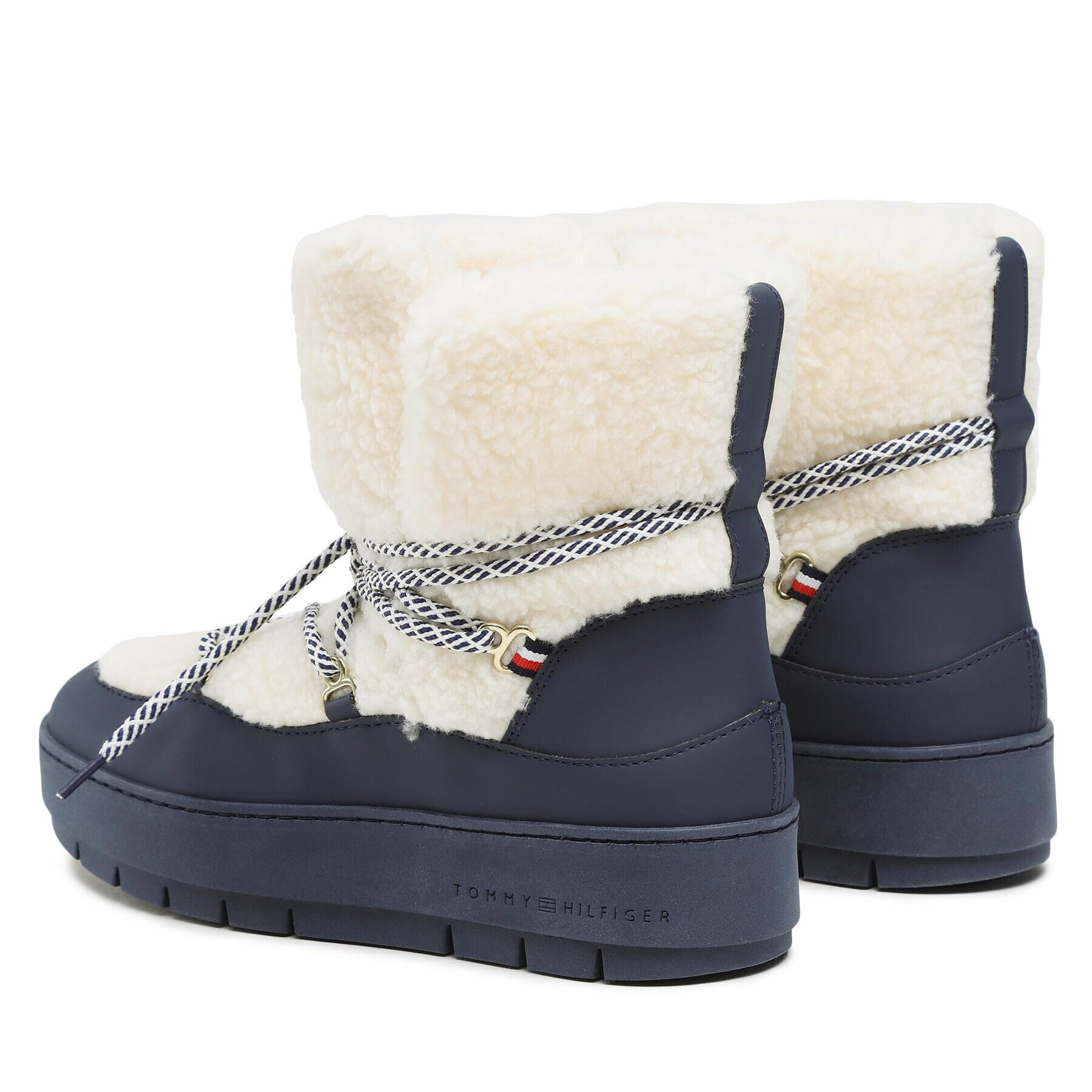 Tommy Hilfiger Polokozačky Th Faux Fur Snow Bootie FW0FW06850 Béžová - Pepit.cz