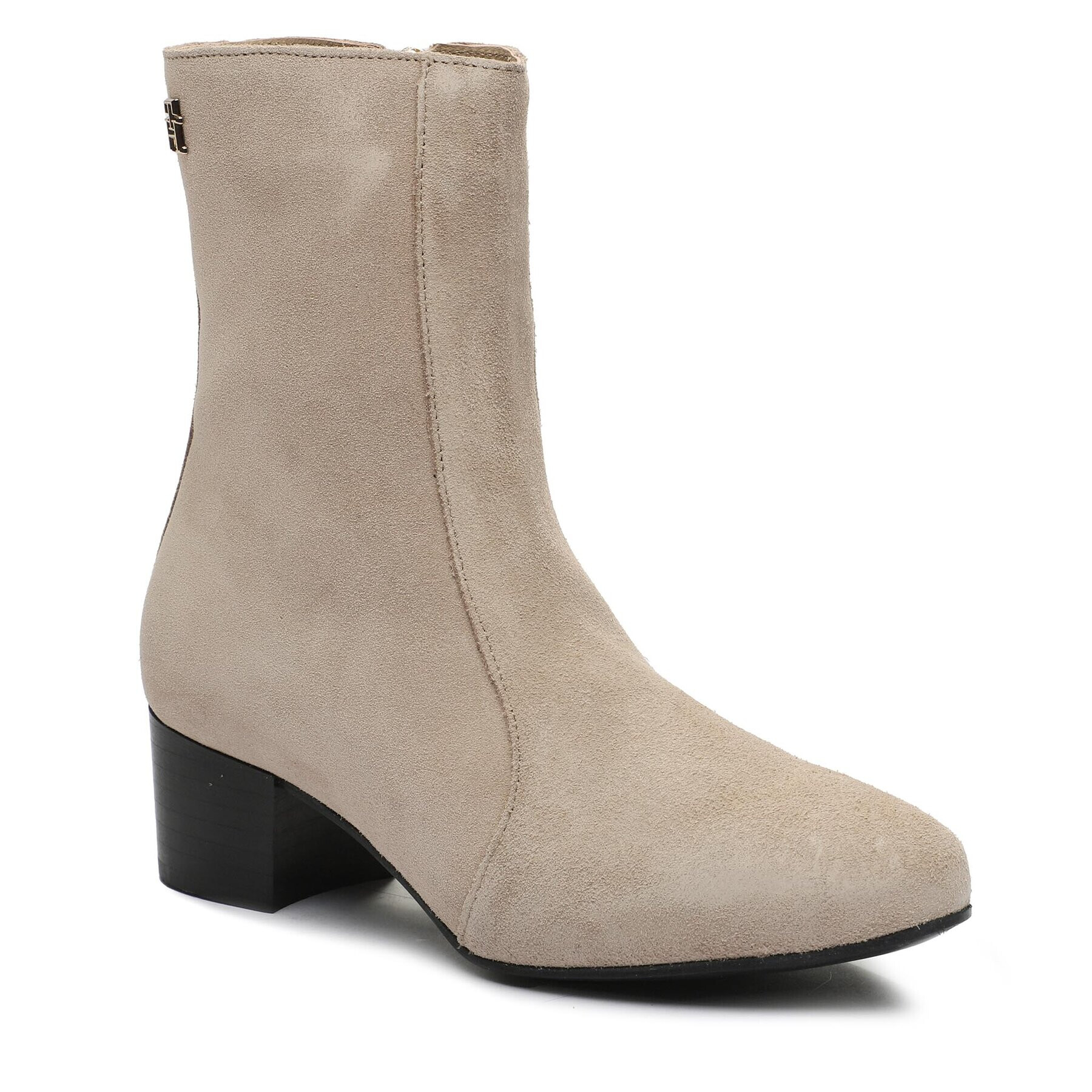 Tommy Hilfiger Polokozačky Th Feminine City Suede Bootie FW0FW07536 Béžová - Pepit.cz