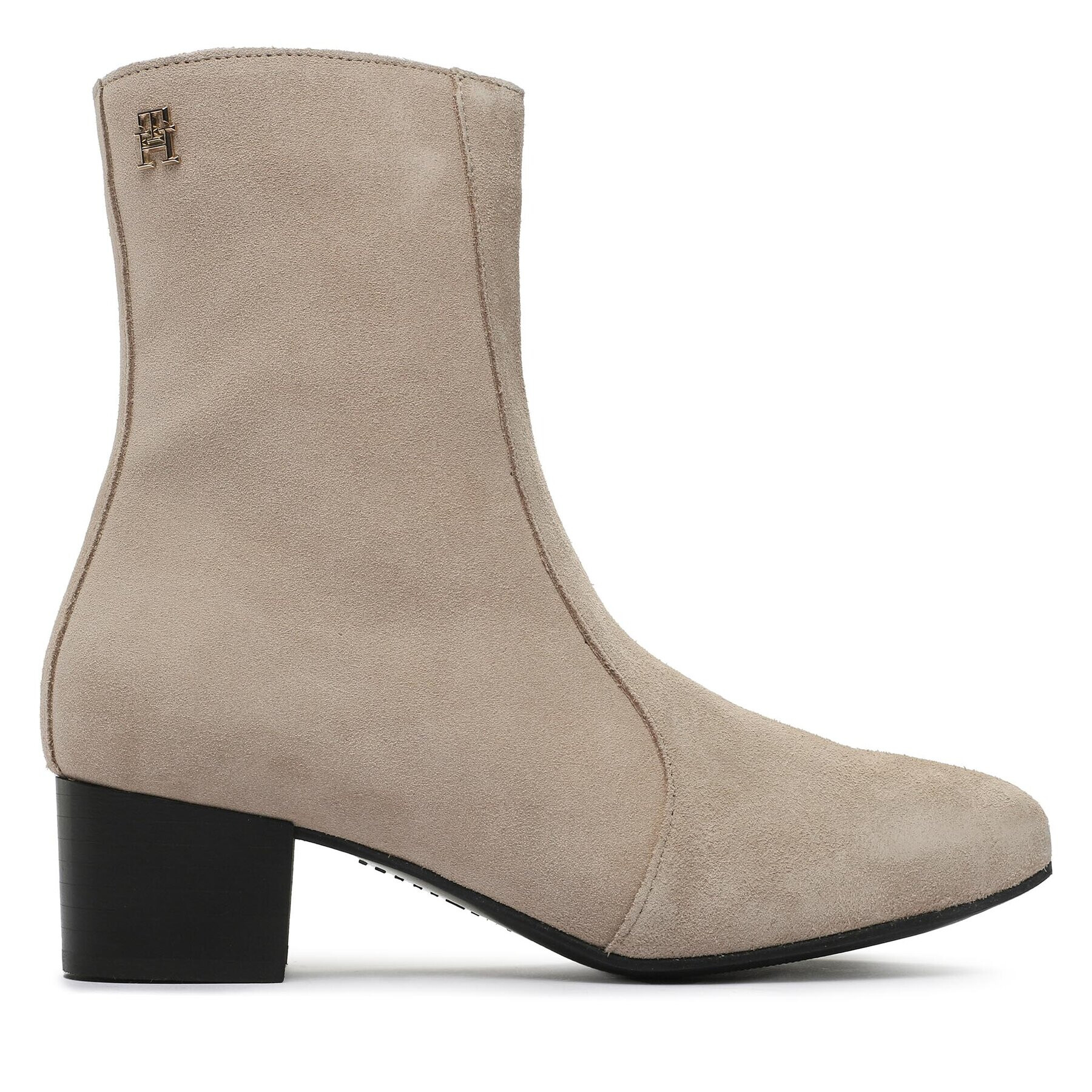 Tommy Hilfiger Polokozačky Th Feminine City Suede Bootie FW0FW07536 Béžová - Pepit.cz