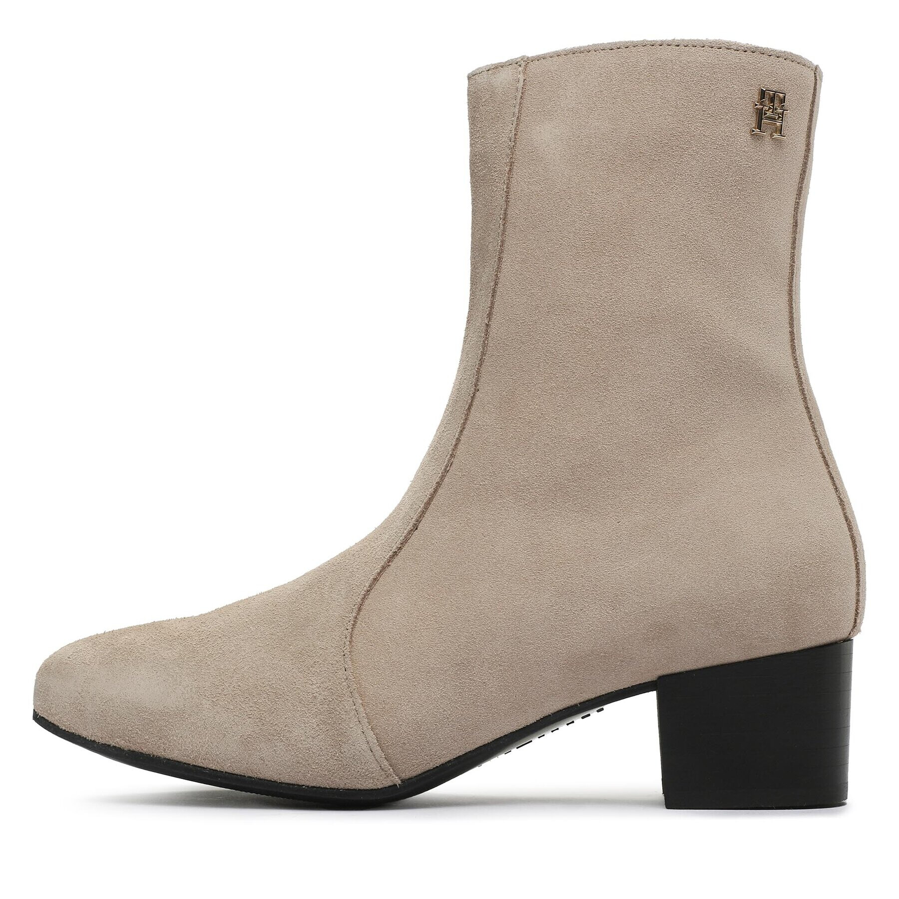 Tommy Hilfiger Polokozačky Th Feminine City Suede Bootie FW0FW07536 Béžová - Pepit.cz