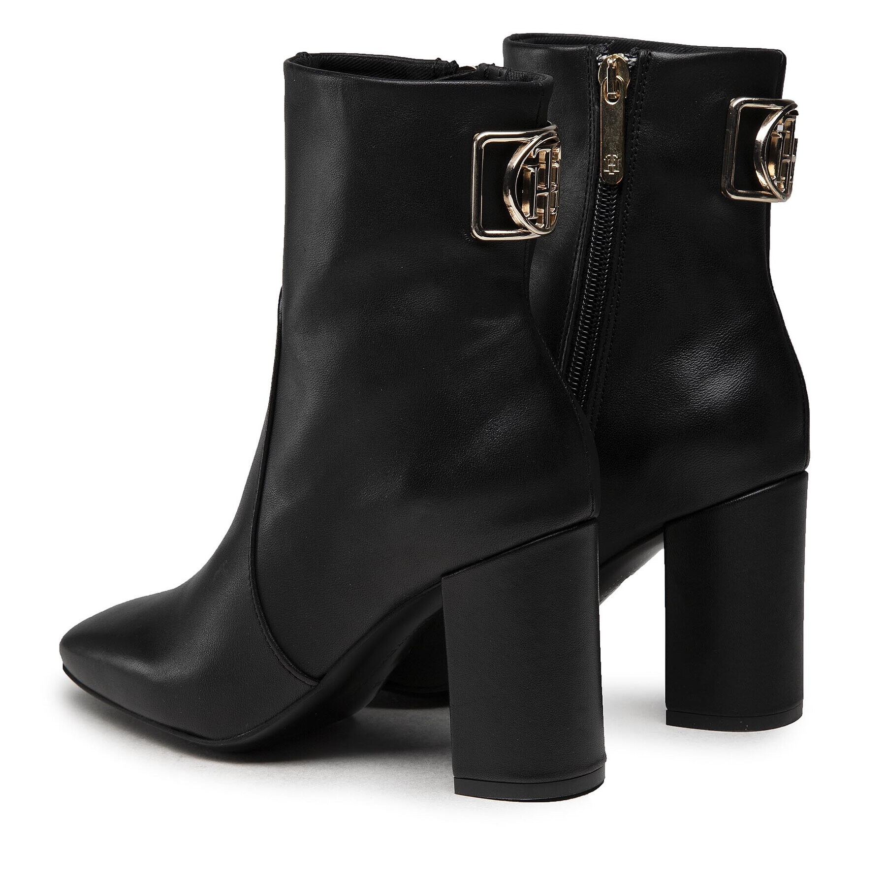 Tommy Hilfiger Polokozačky Th Hardware High Heel Bootie FW0FW06058 Černá - Pepit.cz