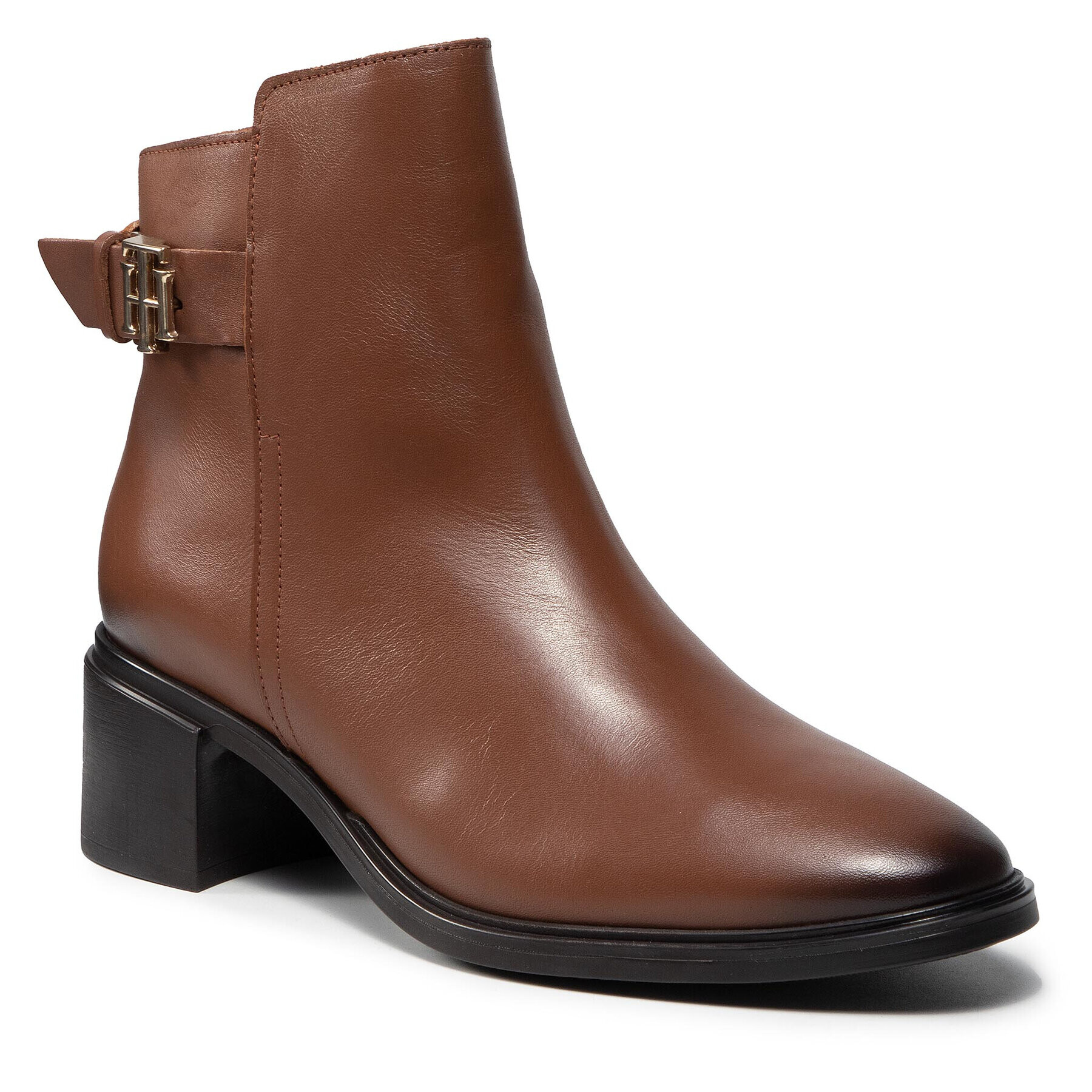 Tommy Hilfiger Polokozačky Th Hardware Mid Heel Boot FW0FW05966 Hnědá - Pepit.cz