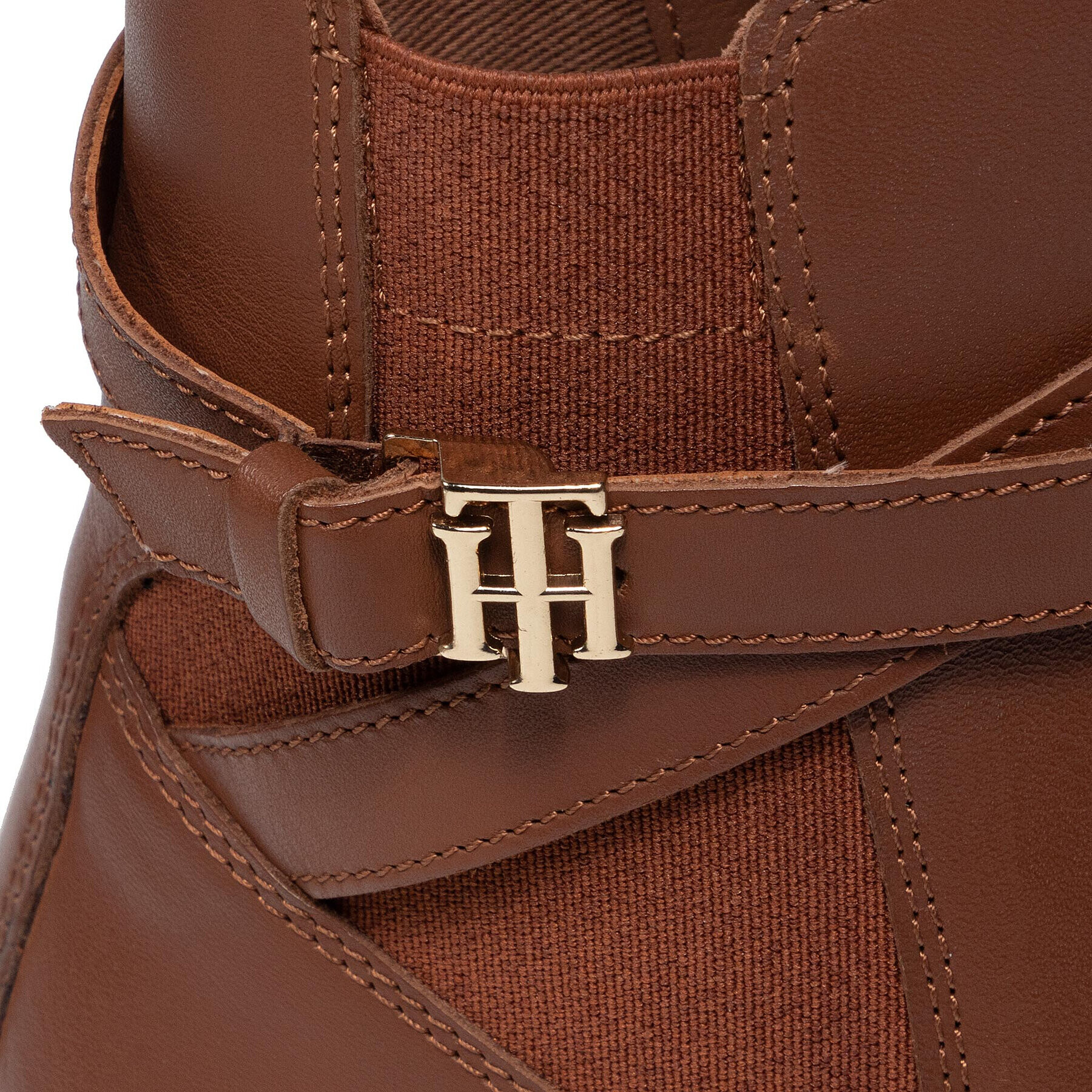 Tommy Hilfiger Polokozačky Th Hardware On Belt Flat Boot FW0FW05967 Hnědá - Pepit.cz