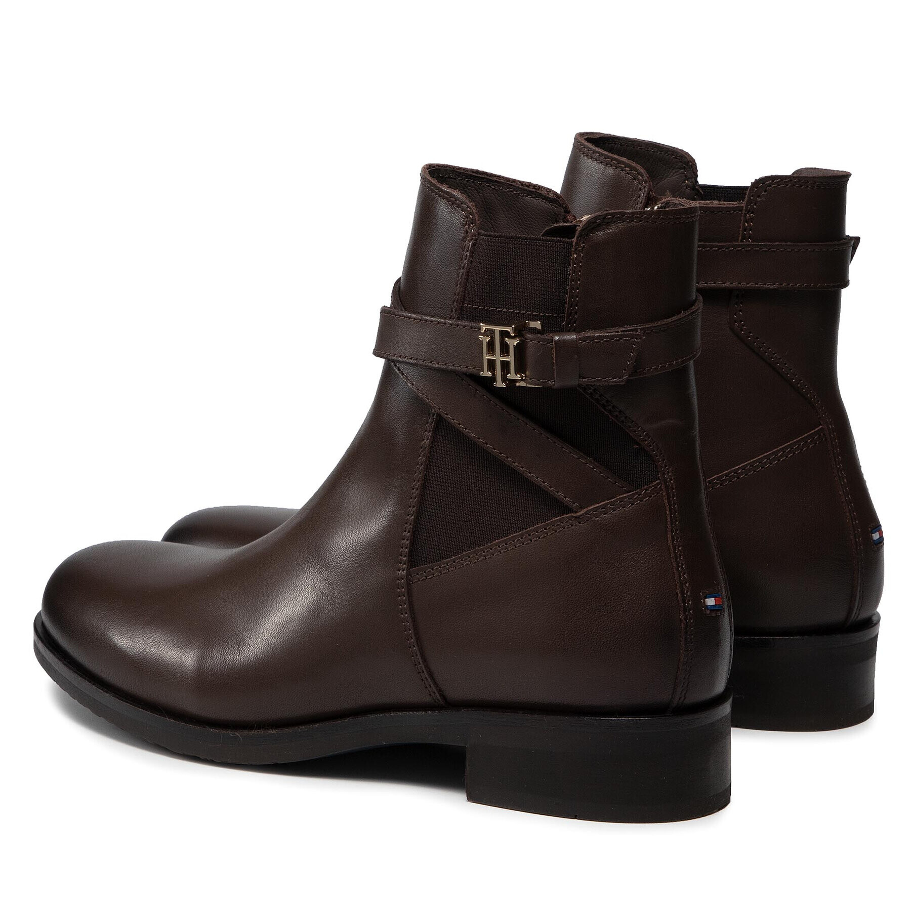 Tommy Hilfiger Polokozačky Th Hardware On Belt Flat Boot FW0FW05967 Hnědá - Pepit.cz