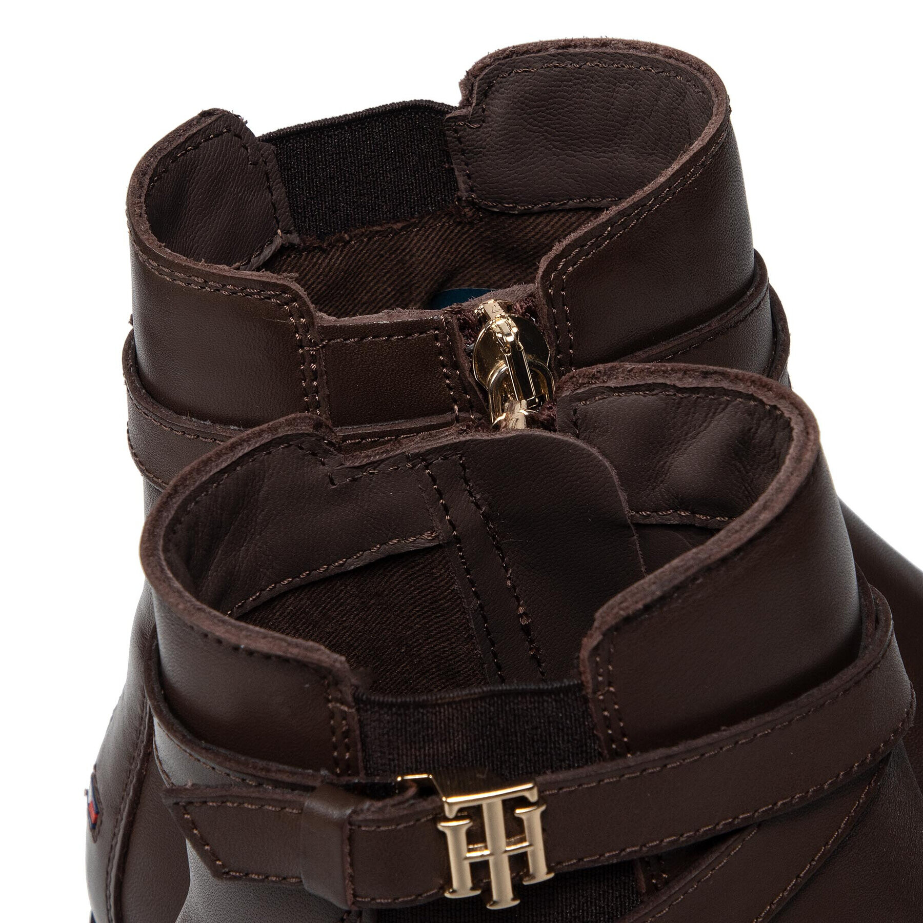 Tommy Hilfiger Polokozačky Th Hardware On Belt Flat Boot FW0FW05967 Hnědá - Pepit.cz