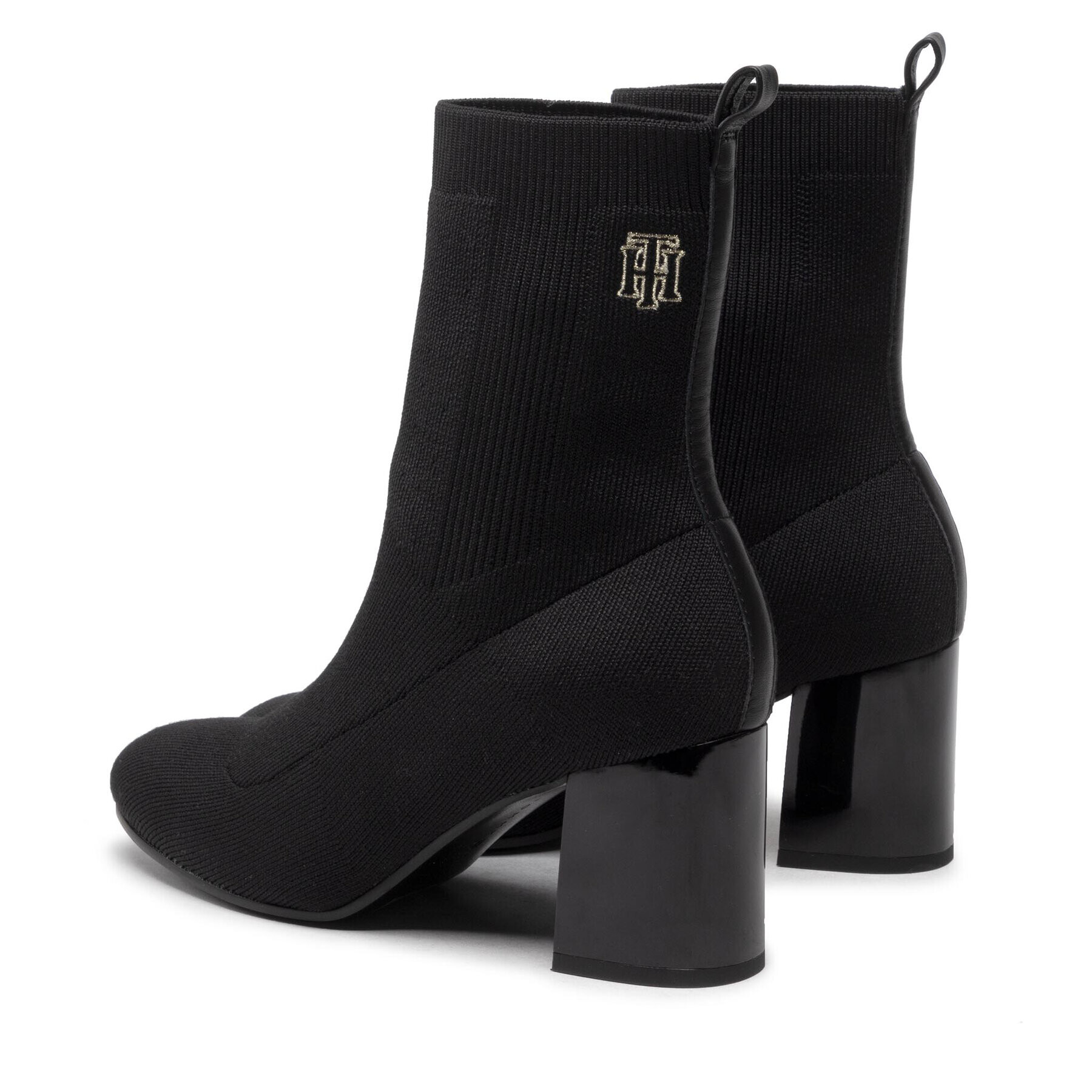 Tommy Hilfiger Polokozačky Th Logo High Heel Sock Boot FW0FW06539 Černá - Pepit.cz