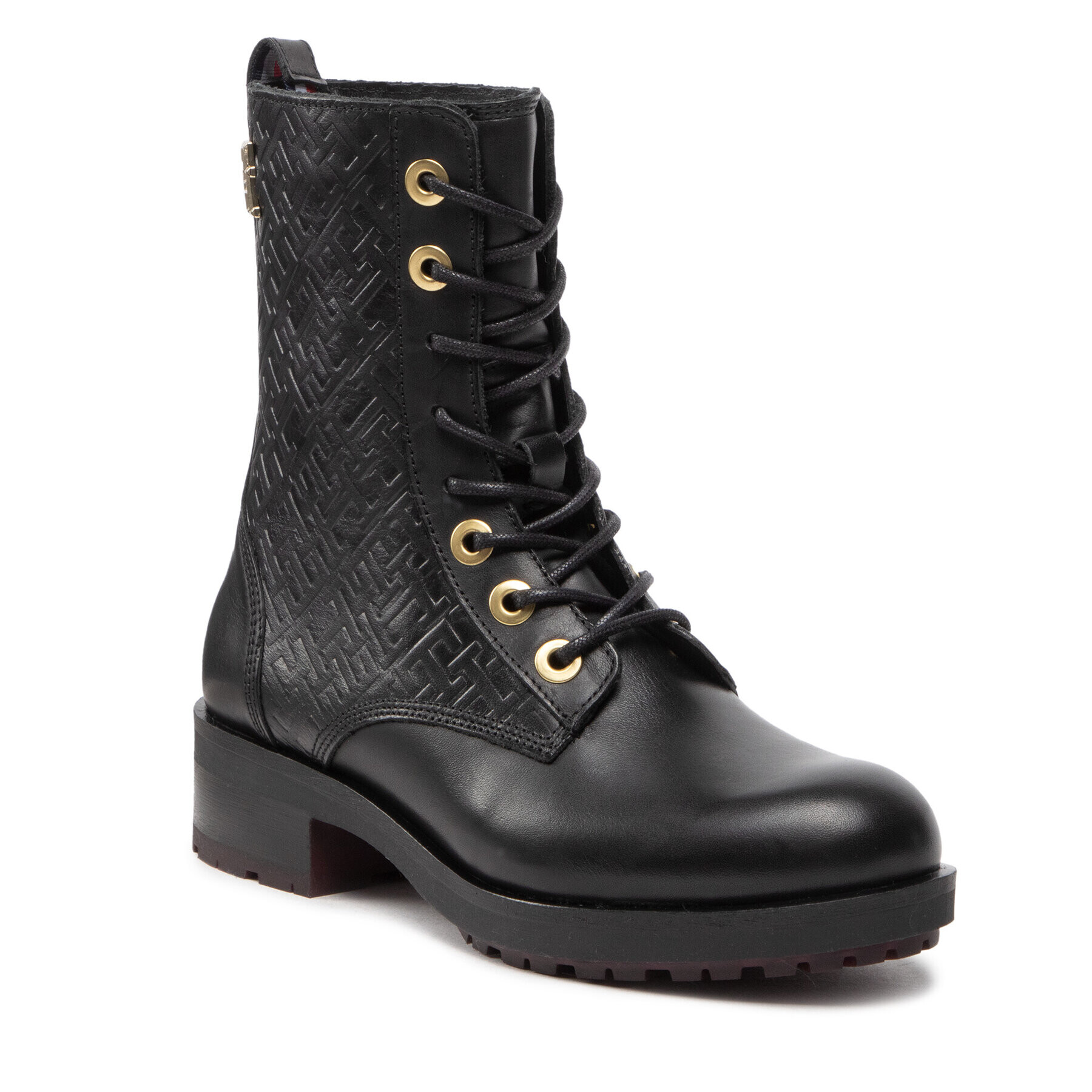 Tommy Hilfiger Polokozačky Th Monogram Biker Boot FW0FW06817 Černá - Pepit.cz