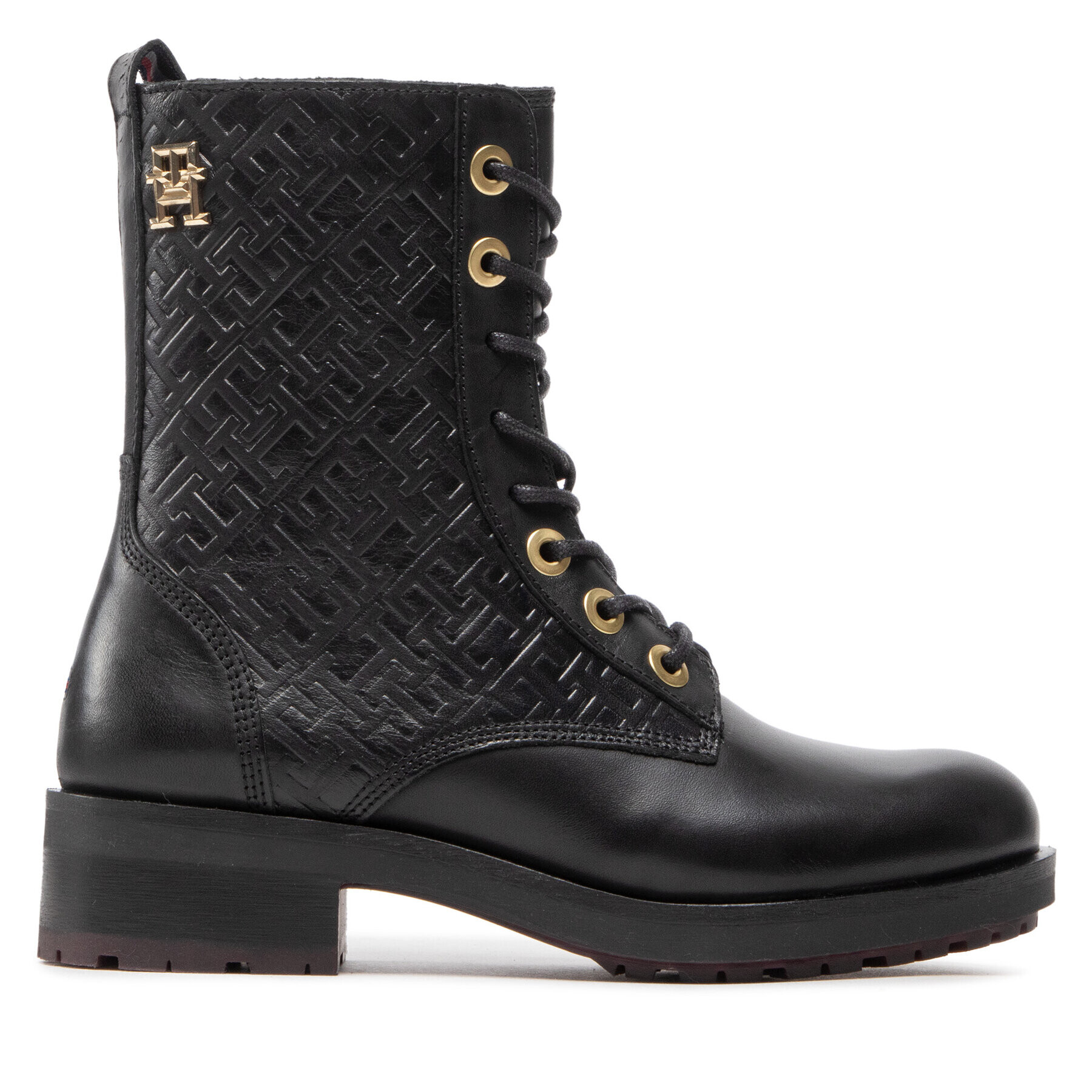 Tommy Hilfiger Polokozačky Th Monogram Biker Boot FW0FW06817 Černá - Pepit.cz