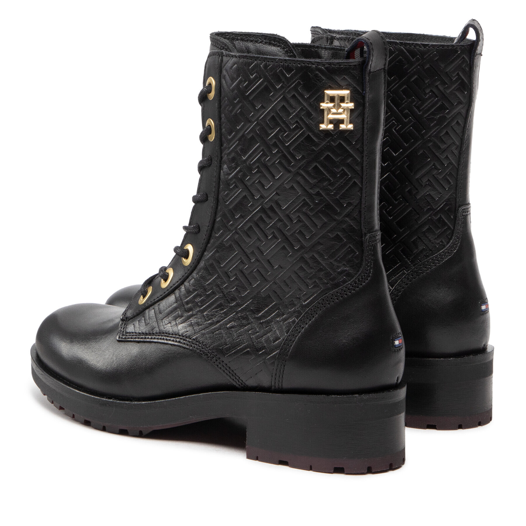 Tommy Hilfiger Polokozačky Th Monogram Biker Boot FW0FW06817 Černá - Pepit.cz