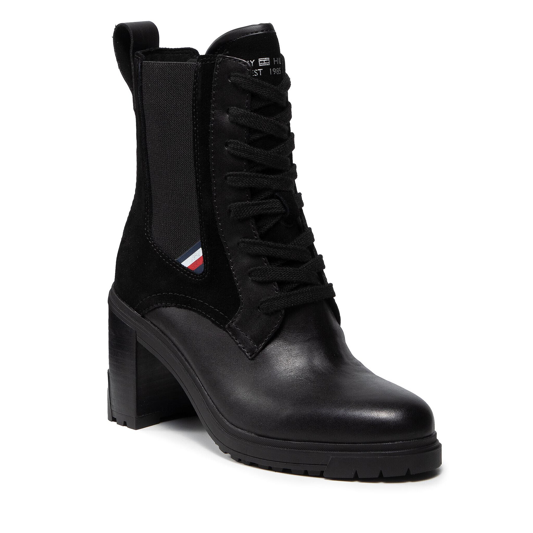 Tommy Hilfiger Polokozačky Th Outdoor Heel Lace Up Boot FW0FW05942 Černá - Pepit.cz