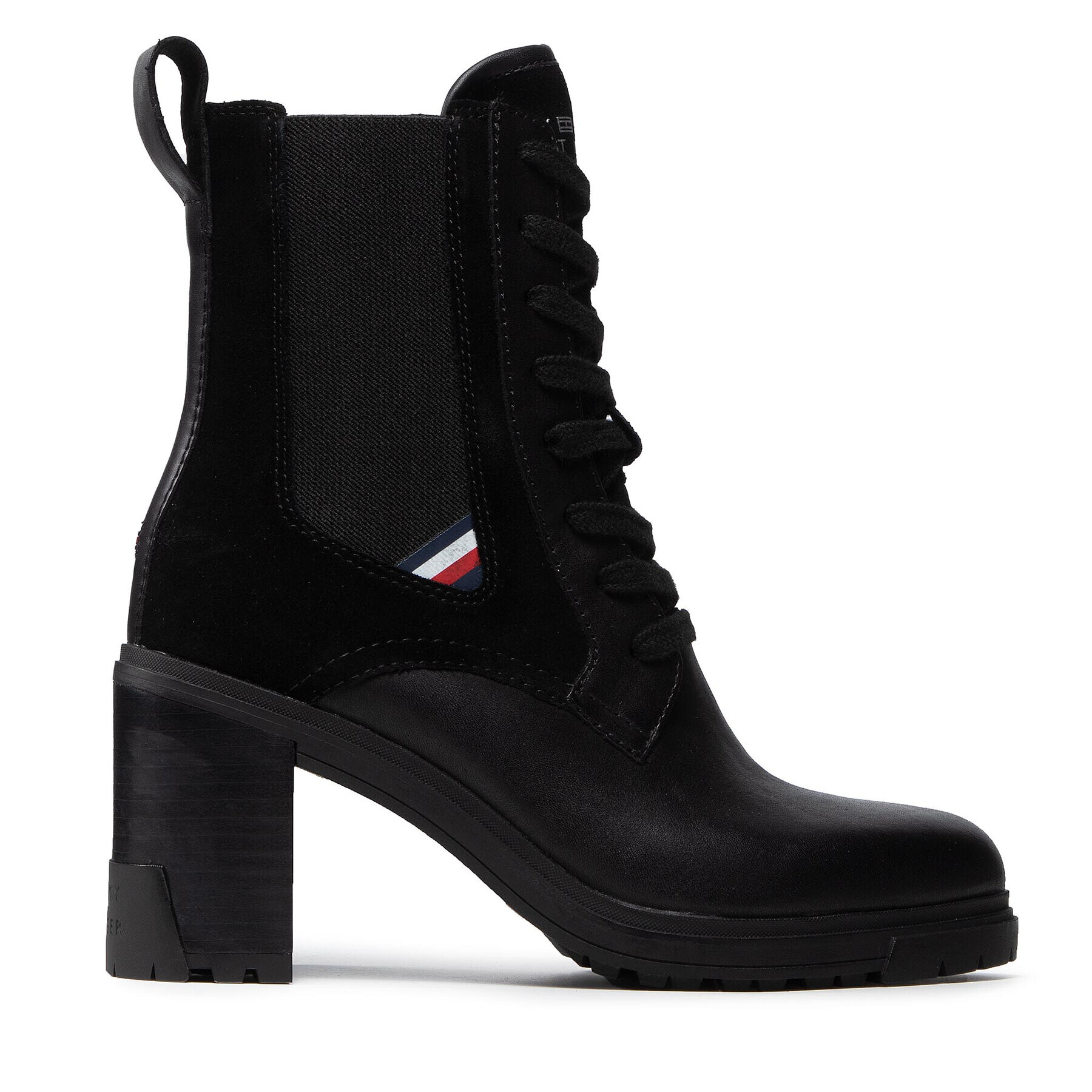 Tommy Hilfiger Polokozačky Th Outdoor Heel Lace Up Boot FW0FW05942 Černá - Pepit.cz