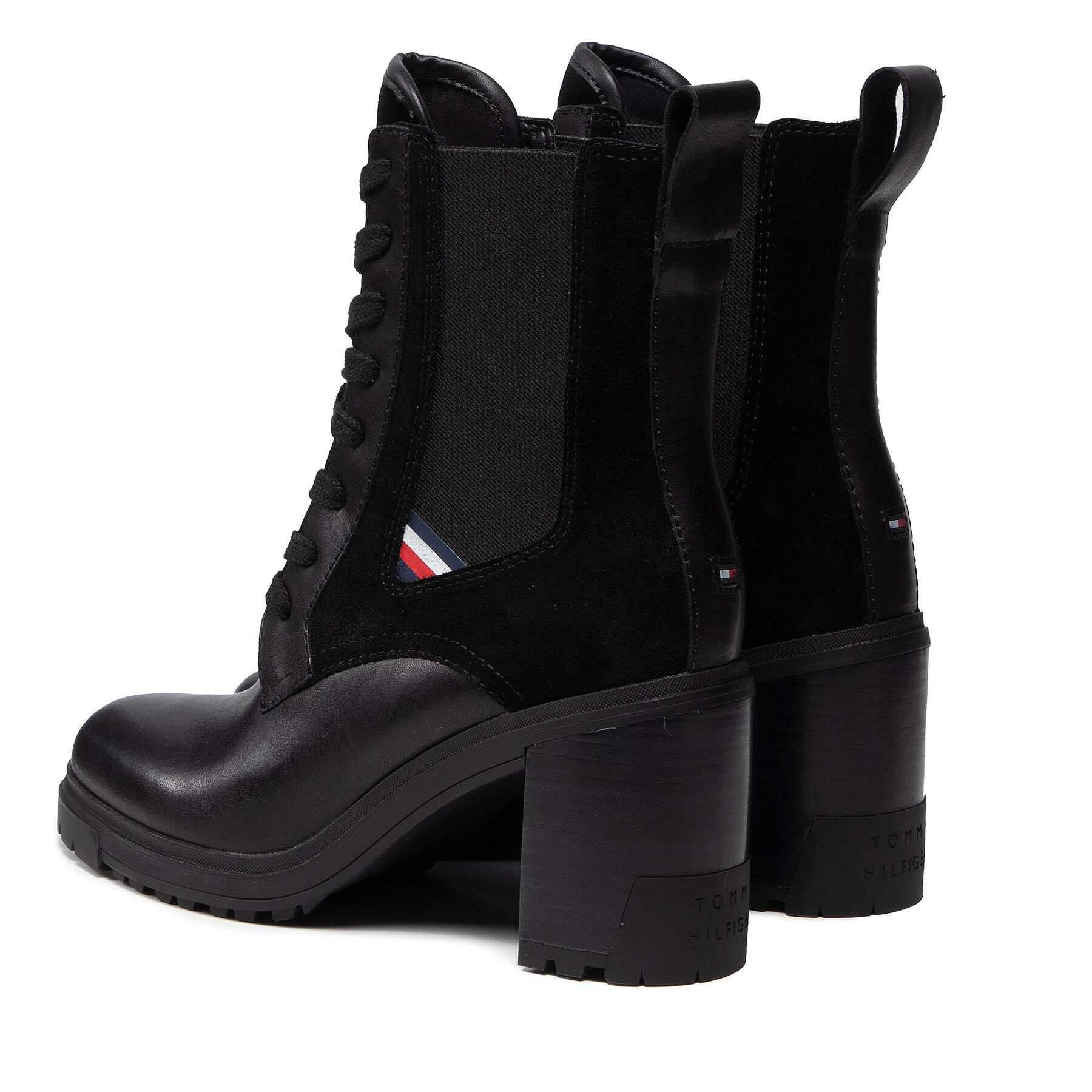 Tommy Hilfiger Polokozačky Th Outdoor Heel Lace Up Boot FW0FW05942 Černá - Pepit.cz