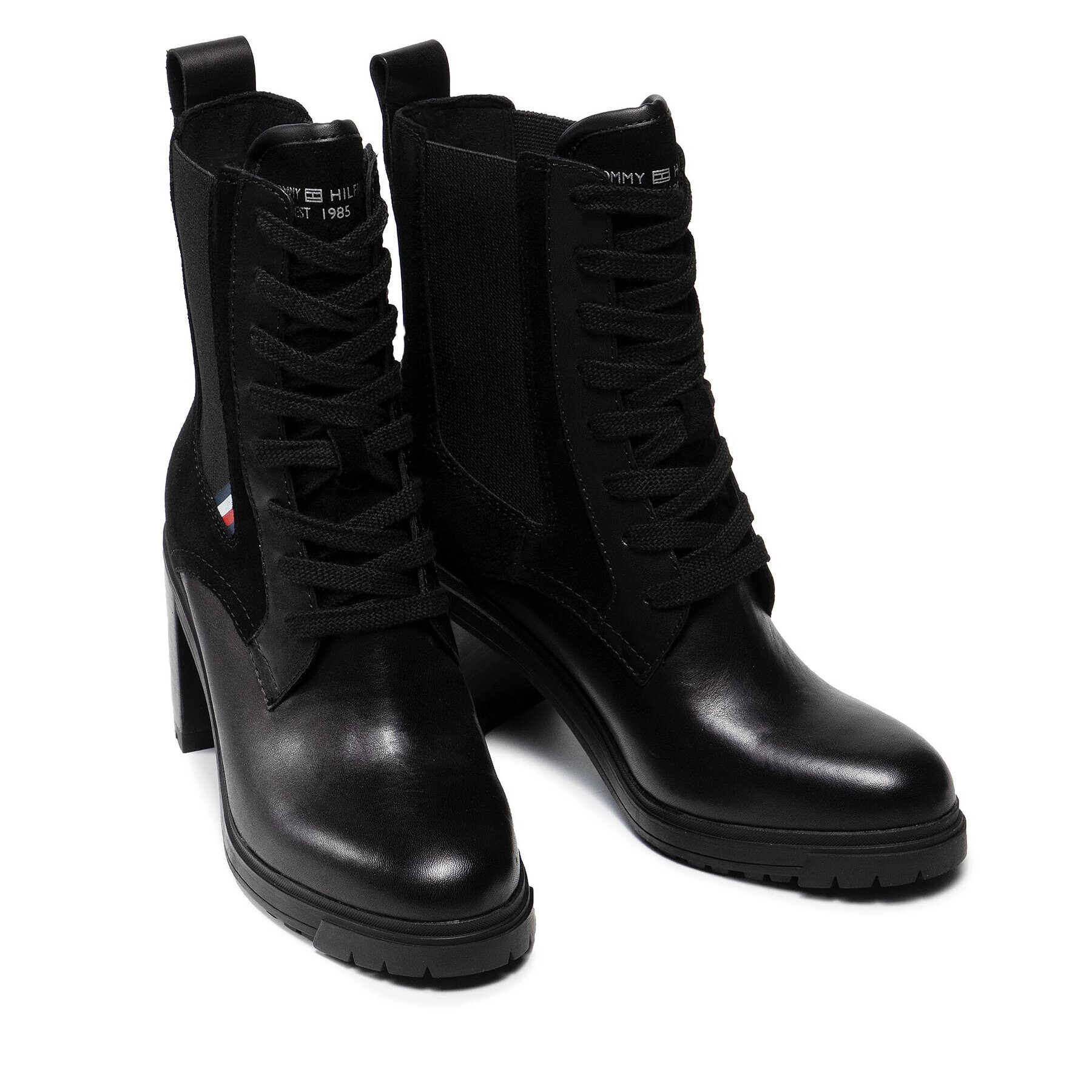 Tommy Hilfiger Polokozačky Th Outdoor Heel Lace Up Boot FW0FW05942 Černá - Pepit.cz