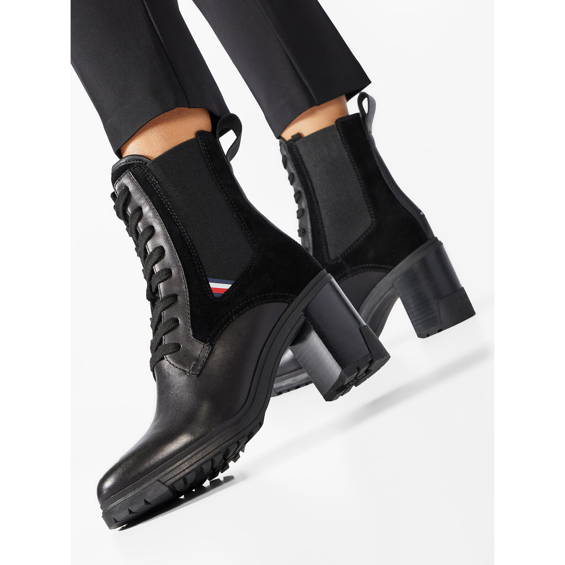 Tommy Hilfiger Polokozačky Th Outdoor Heel Lace Up Boot FW0FW05942 Černá - Pepit.cz