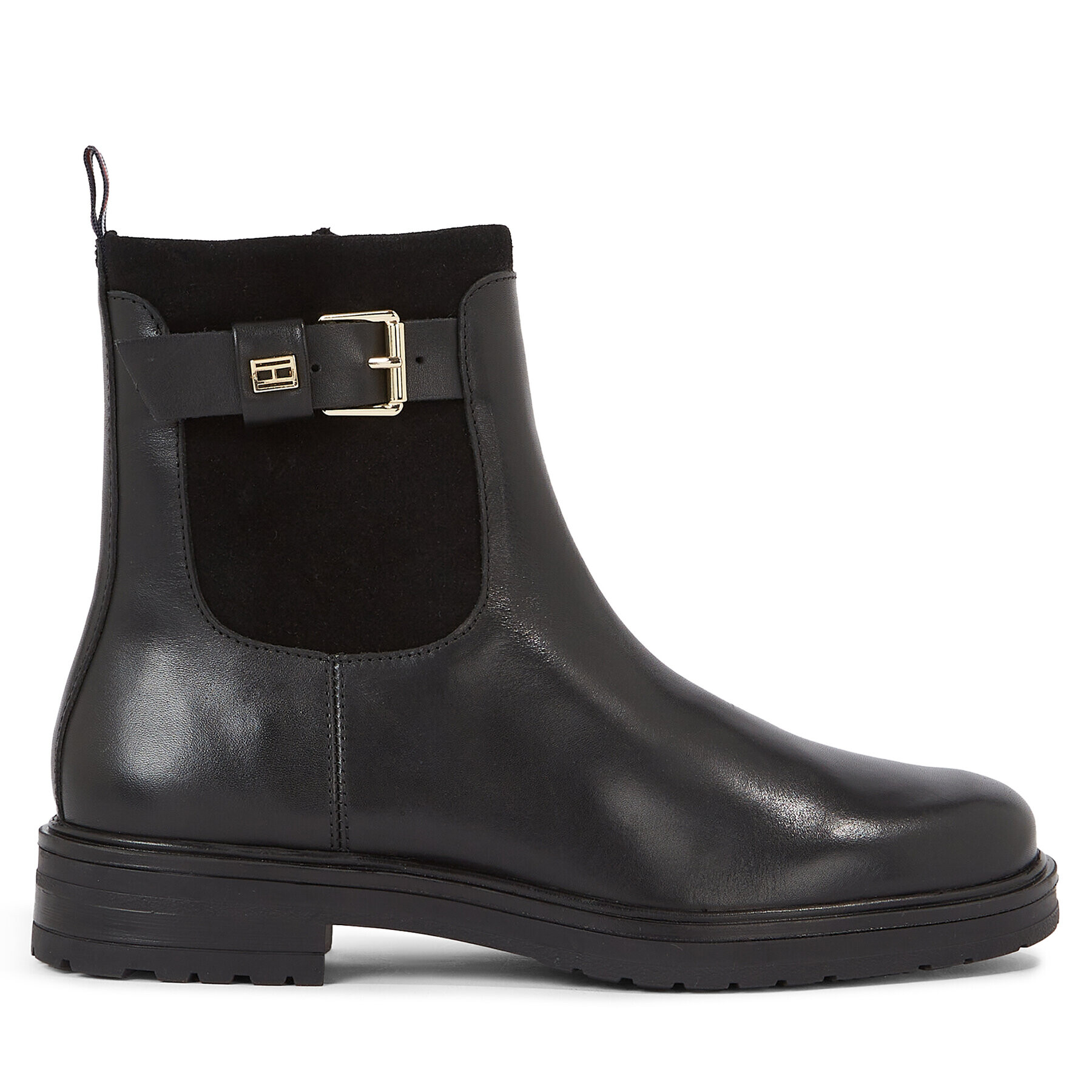 Tommy Hilfiger Polokozačky Thermo Material Mix Belt Bootie FW0FW07477 Černá - Pepit.cz