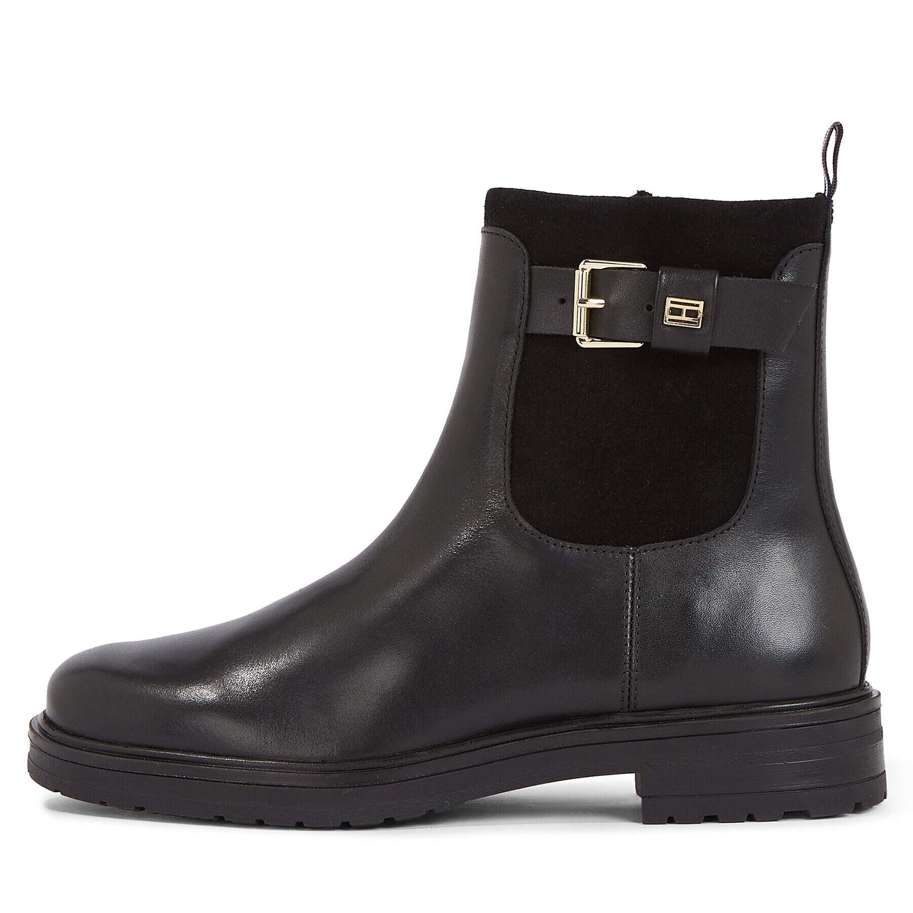 Tommy Hilfiger Polokozačky Thermo Material Mix Belt Bootie FW0FW07477 Černá - Pepit.cz