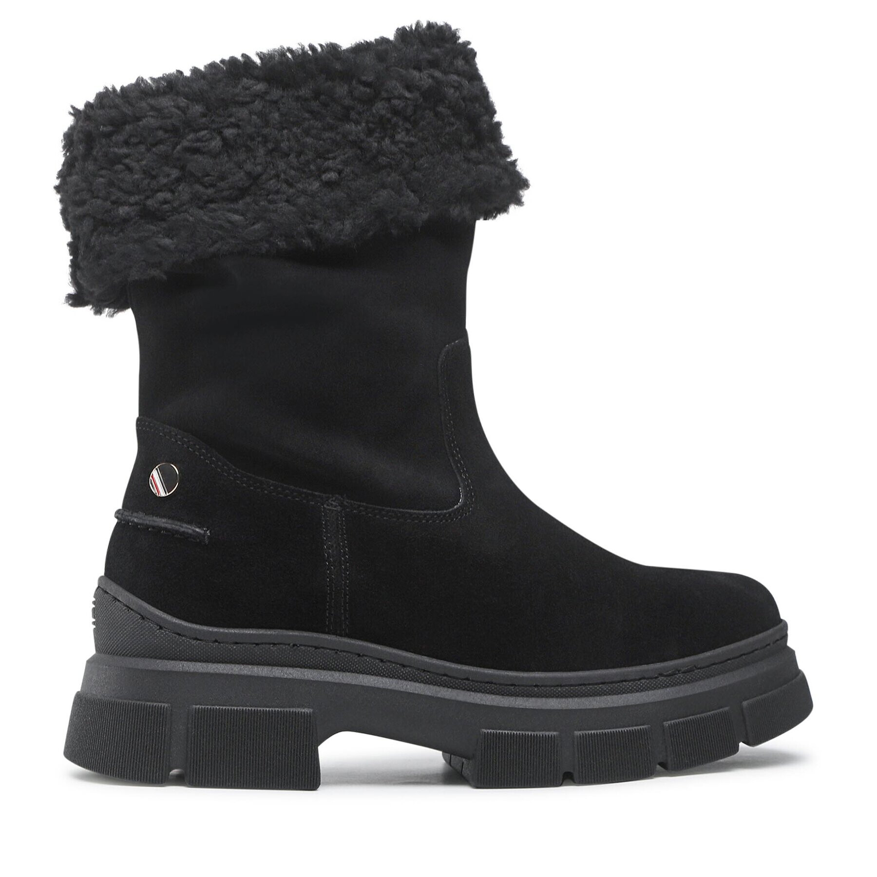 Tommy Hilfiger Polokozačky Warm Lining Suede Low Boot FW0FW06650 Černá - Pepit.cz