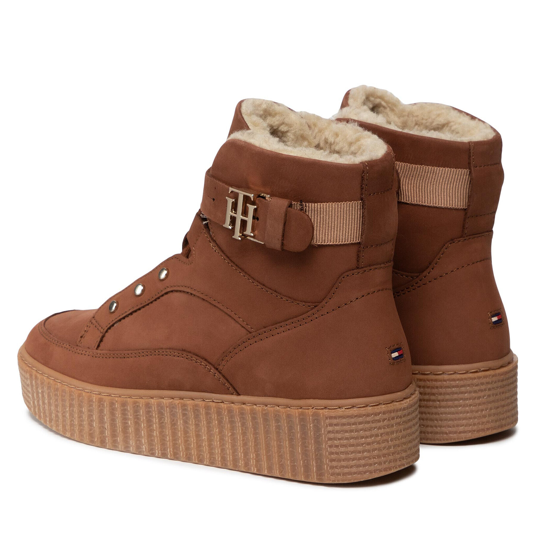 Tommy Hilfiger Polokozačky Warmlined Lace Up Boot FW0FW05991 Hnědá - Pepit.cz