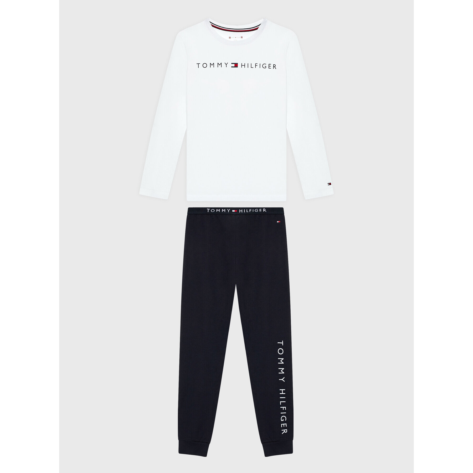 Tommy Hilfiger Pyžamo Basic UB0UB00406 Bílá Regular Fit - Pepit.cz