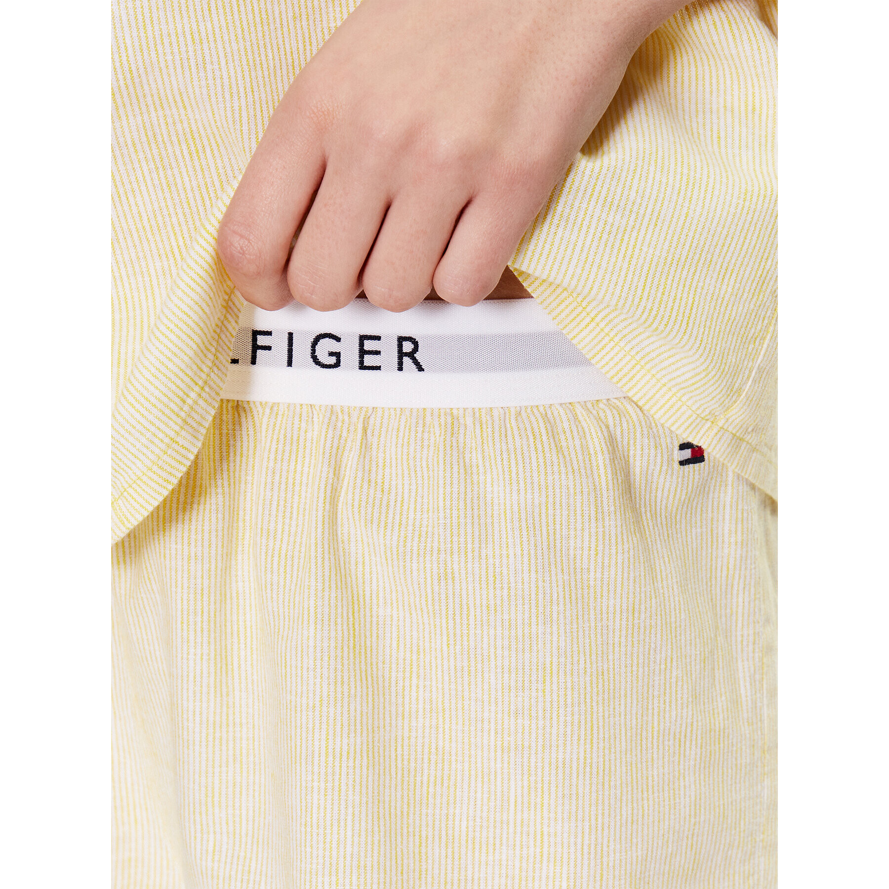 Tommy Hilfiger Pyžamo Ithaca Stripe UW0UW04519 Žlutá Regular Fit - Pepit.cz