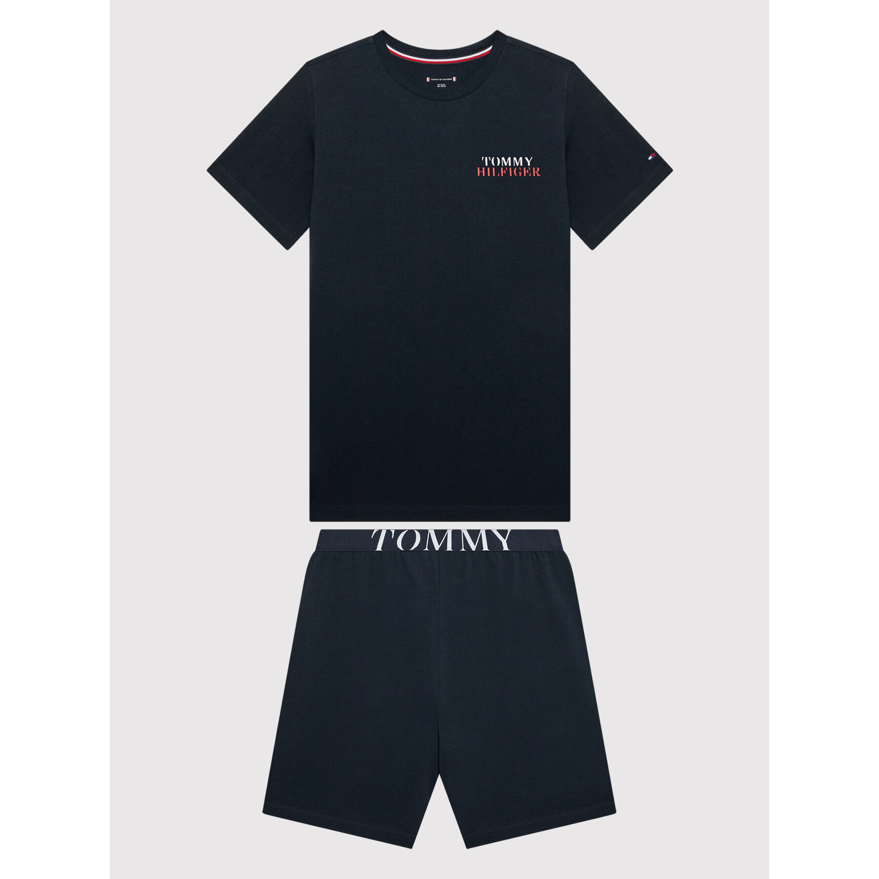 Tommy Hilfiger Pyžamo UB0UB00436 Tmavomodrá Regular Fit - Pepit.cz