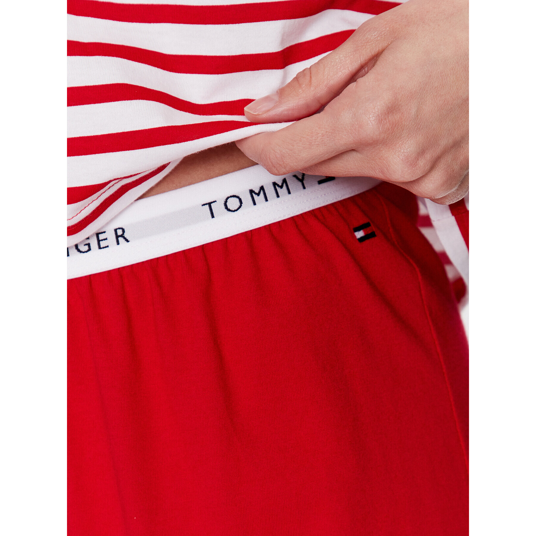 Tommy Hilfiger Pyžamo UW0UW04150 Červená Regular Fit - Pepit.cz