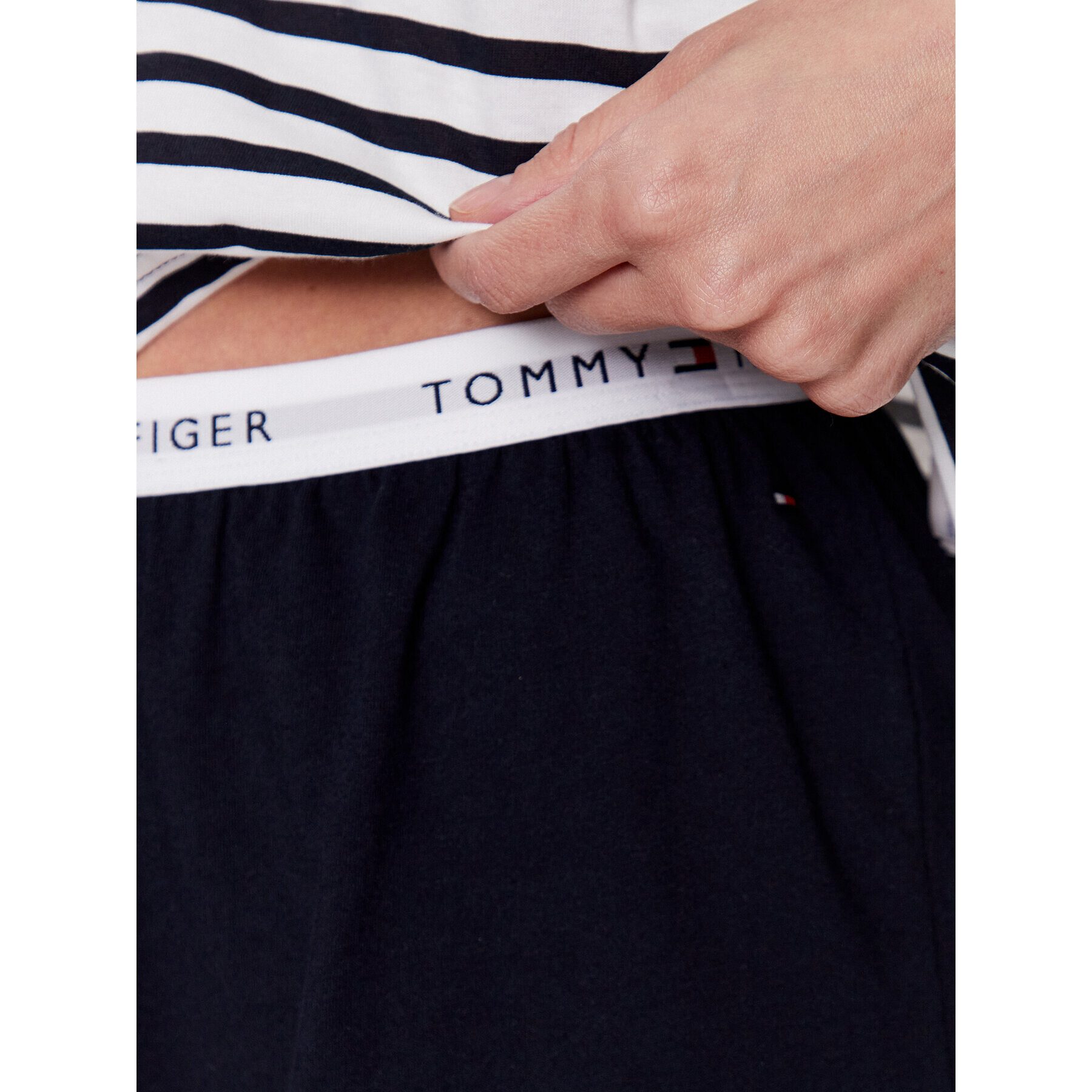 Tommy Hilfiger Pyžamo UW0UW04150 Tmavomodrá Regular Fit - Pepit.cz