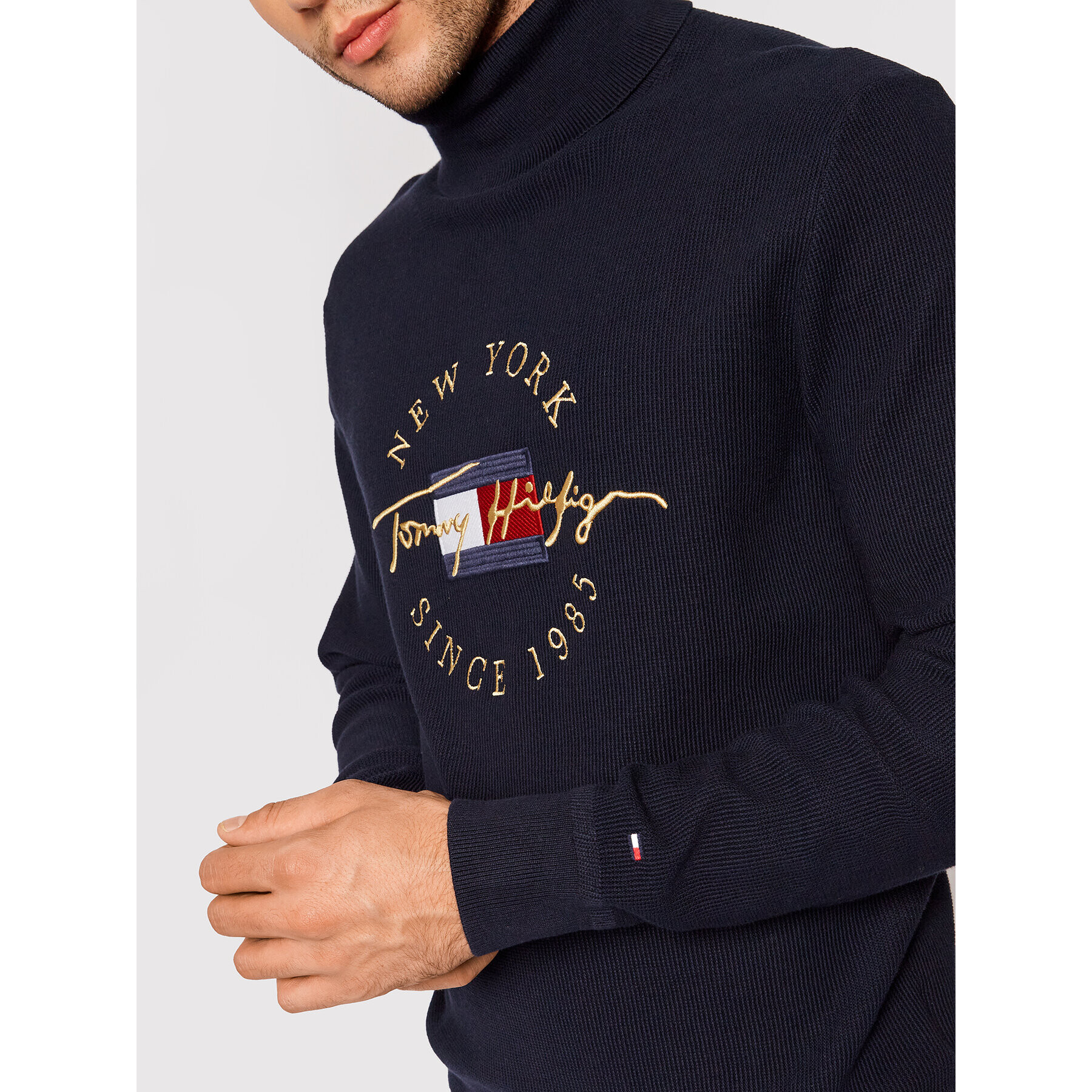 Tommy Hilfiger Rolák Icon Structure MW0MW19572 Tmavomodrá Slim Fit - Pepit.cz