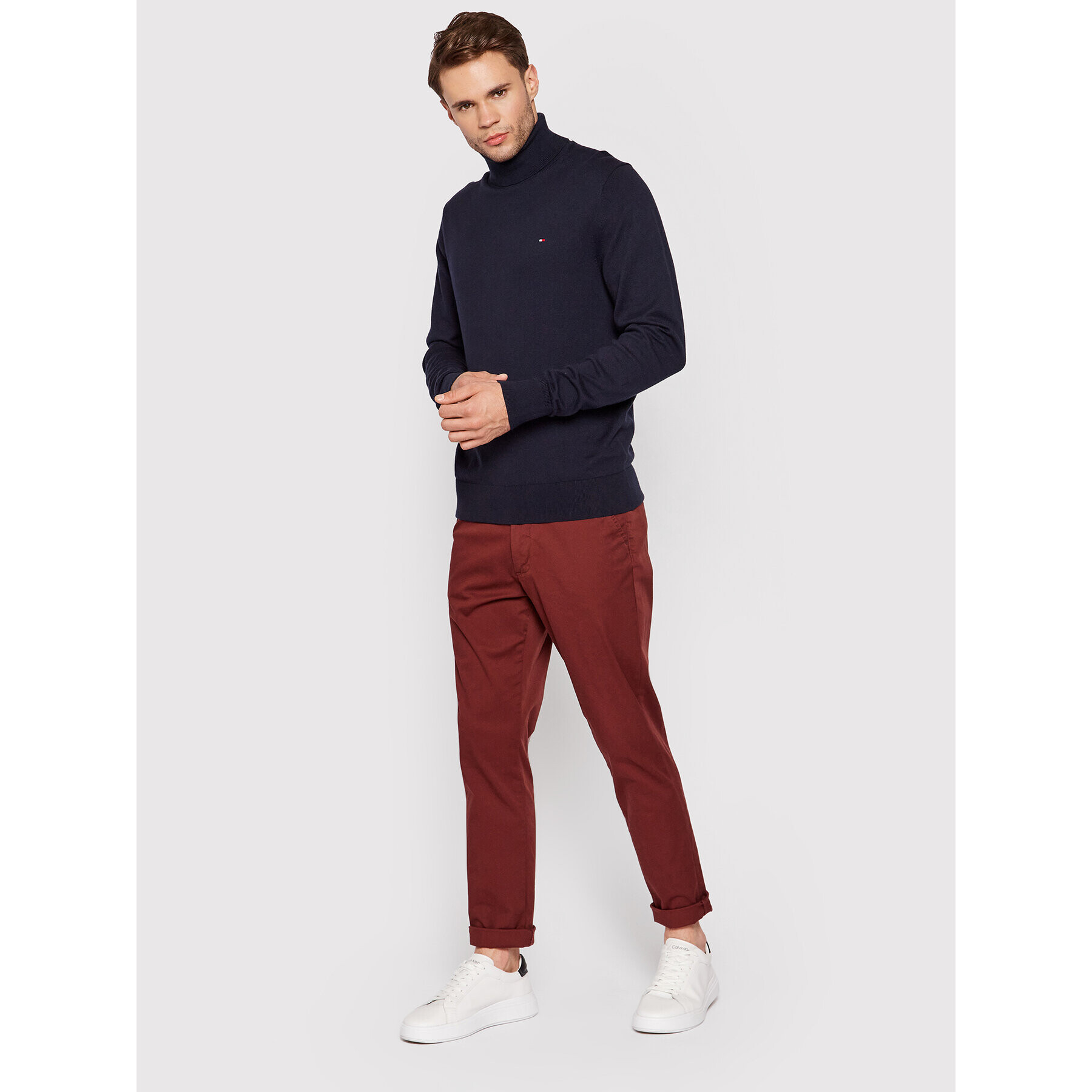 Tommy Hilfiger Rolák Pima MW0MW15444 Tmavomodrá Regular Fit - Pepit.cz