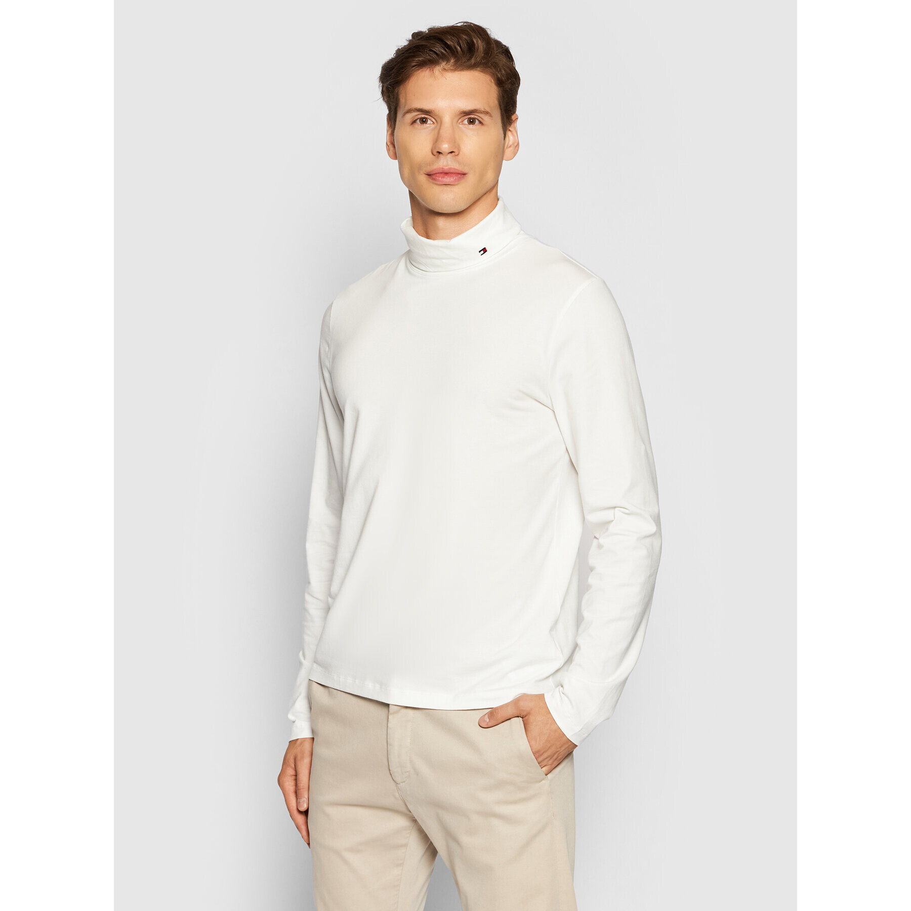 Tommy Hilfiger Rolák Roll Neck MW0MW21009 Bílá Regular Fit - Pepit.cz