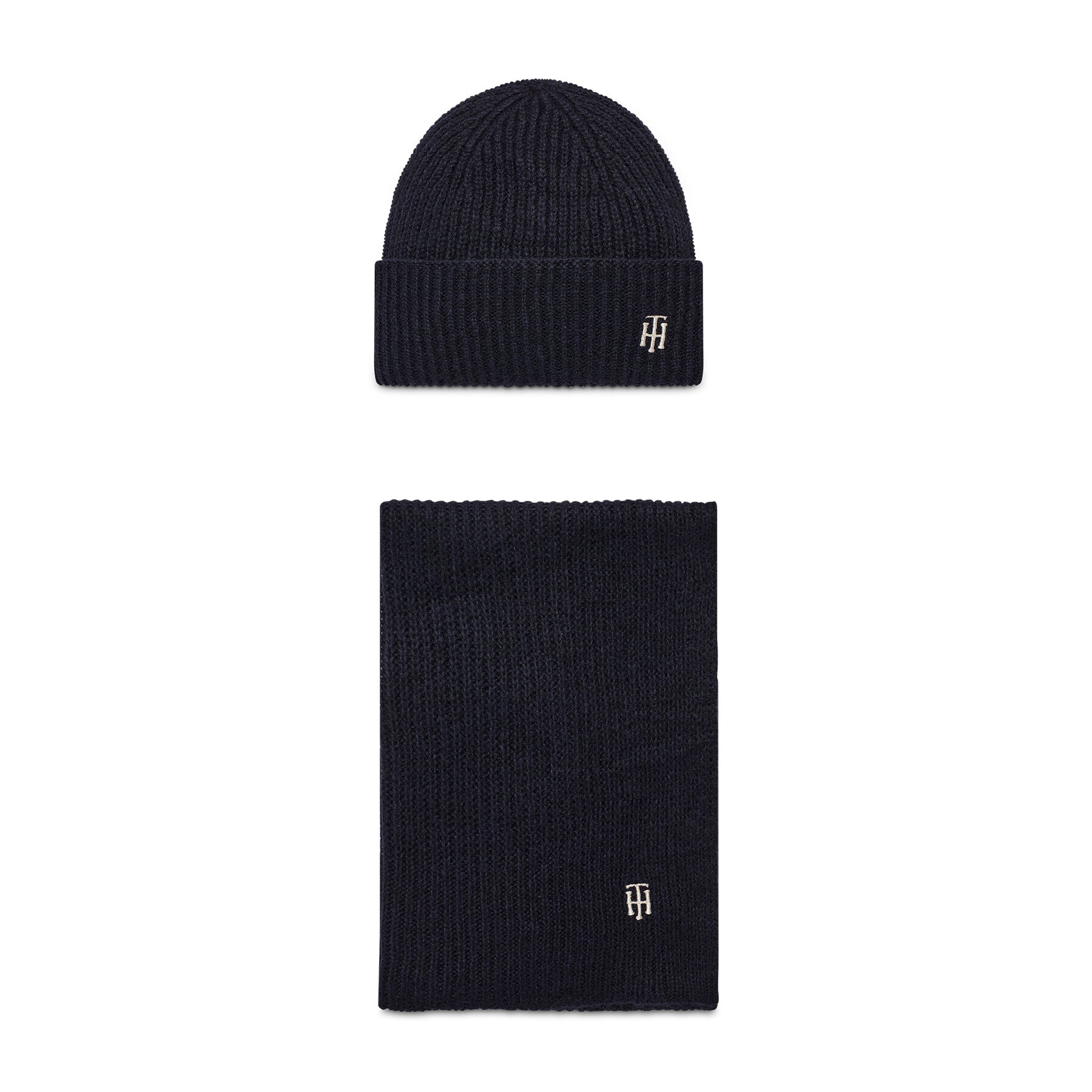 Tommy Hilfiger Sada čepice a šál Gp Th Effortless Scarf & Beanie AW0AW10855 Tmavomodrá - Pepit.cz