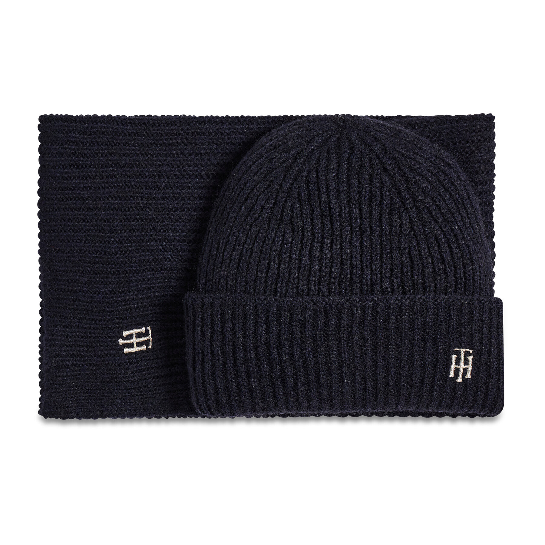 Tommy Hilfiger Sada čepice a šál Gp Th Effortless Scarf & Beanie AW0AW10855 Tmavomodrá - Pepit.cz