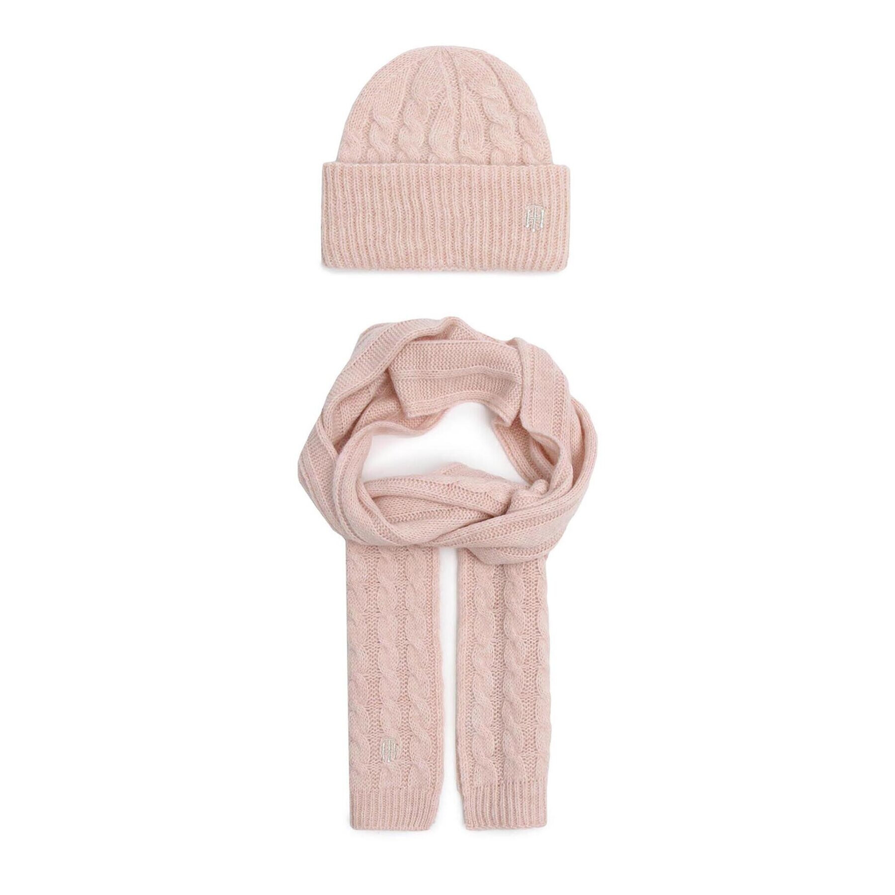 Tommy Hilfiger Sada čepice a šál Timless Scarf Beanie Gp AW0AW13910 Růžová - Pepit.cz