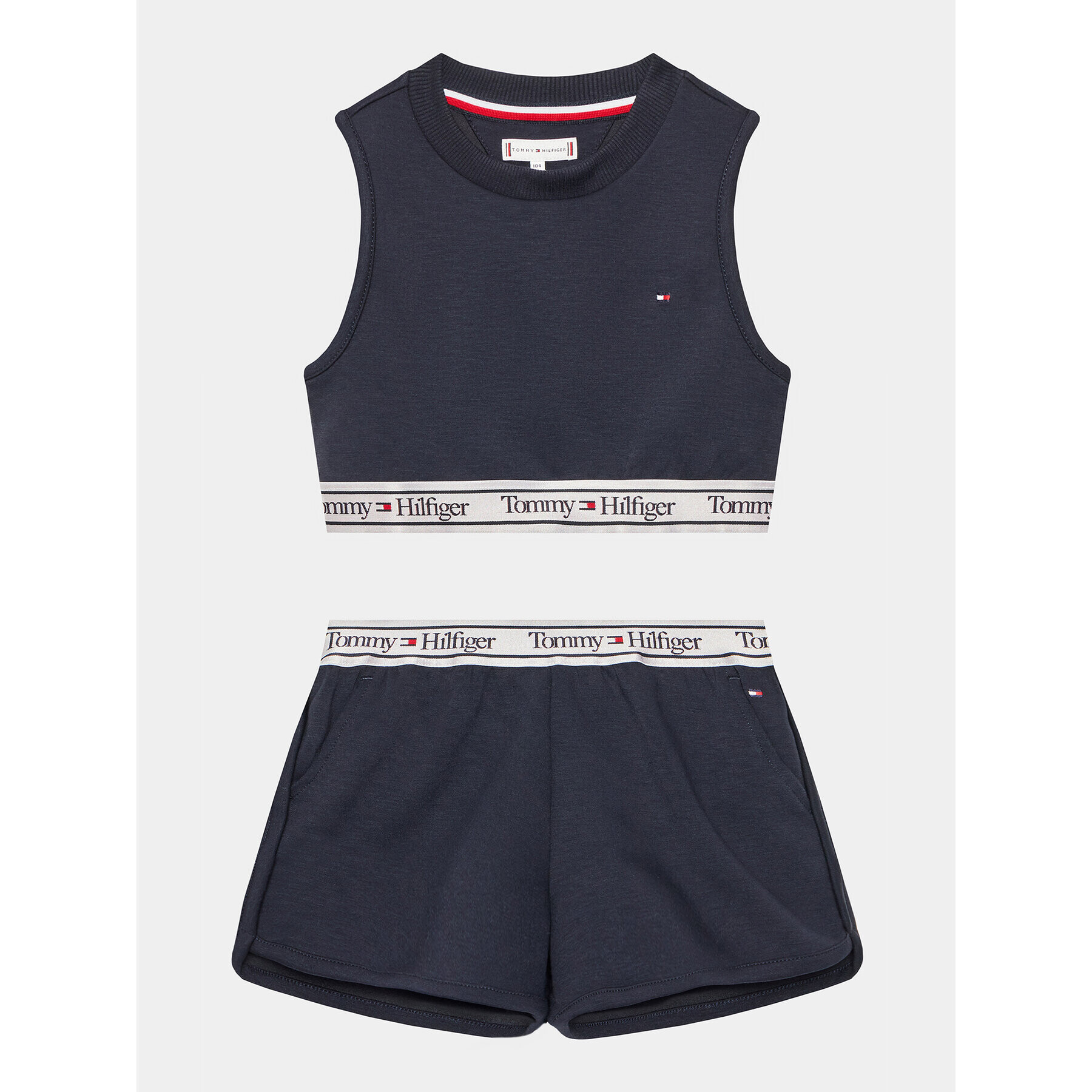 Tommy Hilfiger Sada top a textilní šortky Graphic KG0KG07201 M Tmavomodrá Slim Fit - Pepit.cz