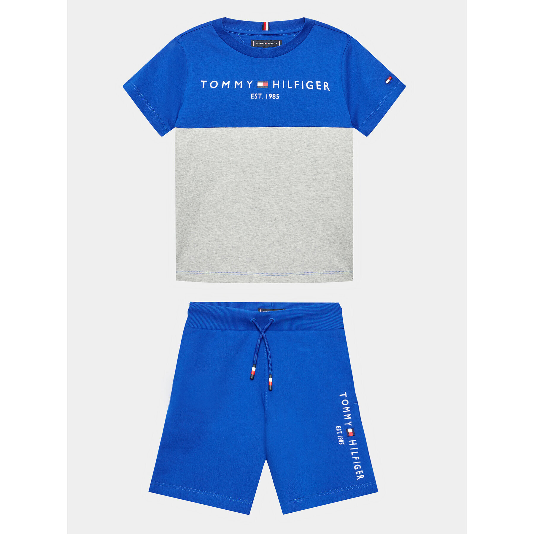 Tommy Hilfiger Sada tričko a sportovní šortky Essential KB0KB08359 M Modrá Regular Fit - Pepit.cz