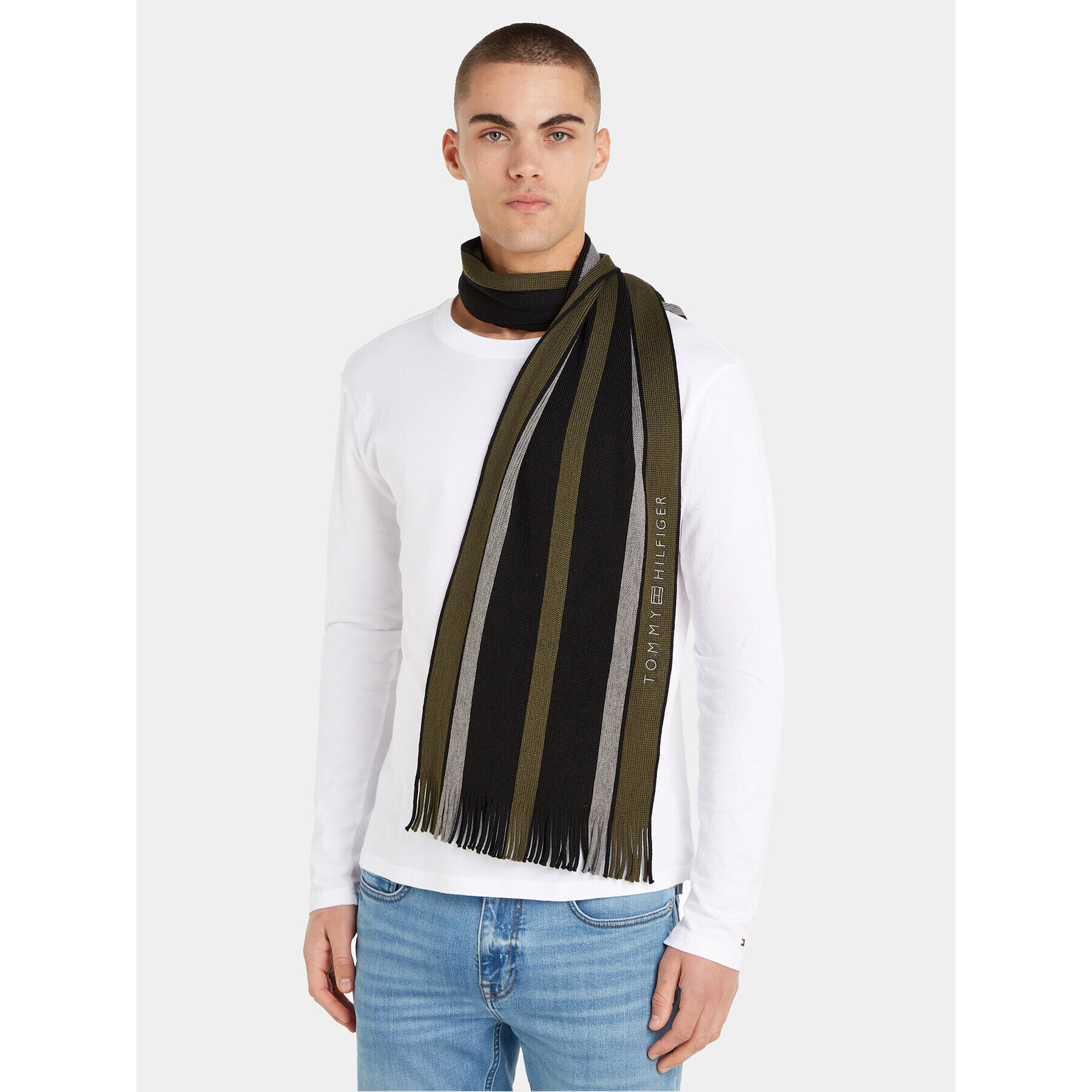 Tommy Hilfiger Šál Corporate Raschelle Scarf AM0AM11493 Černá - Pepit.cz