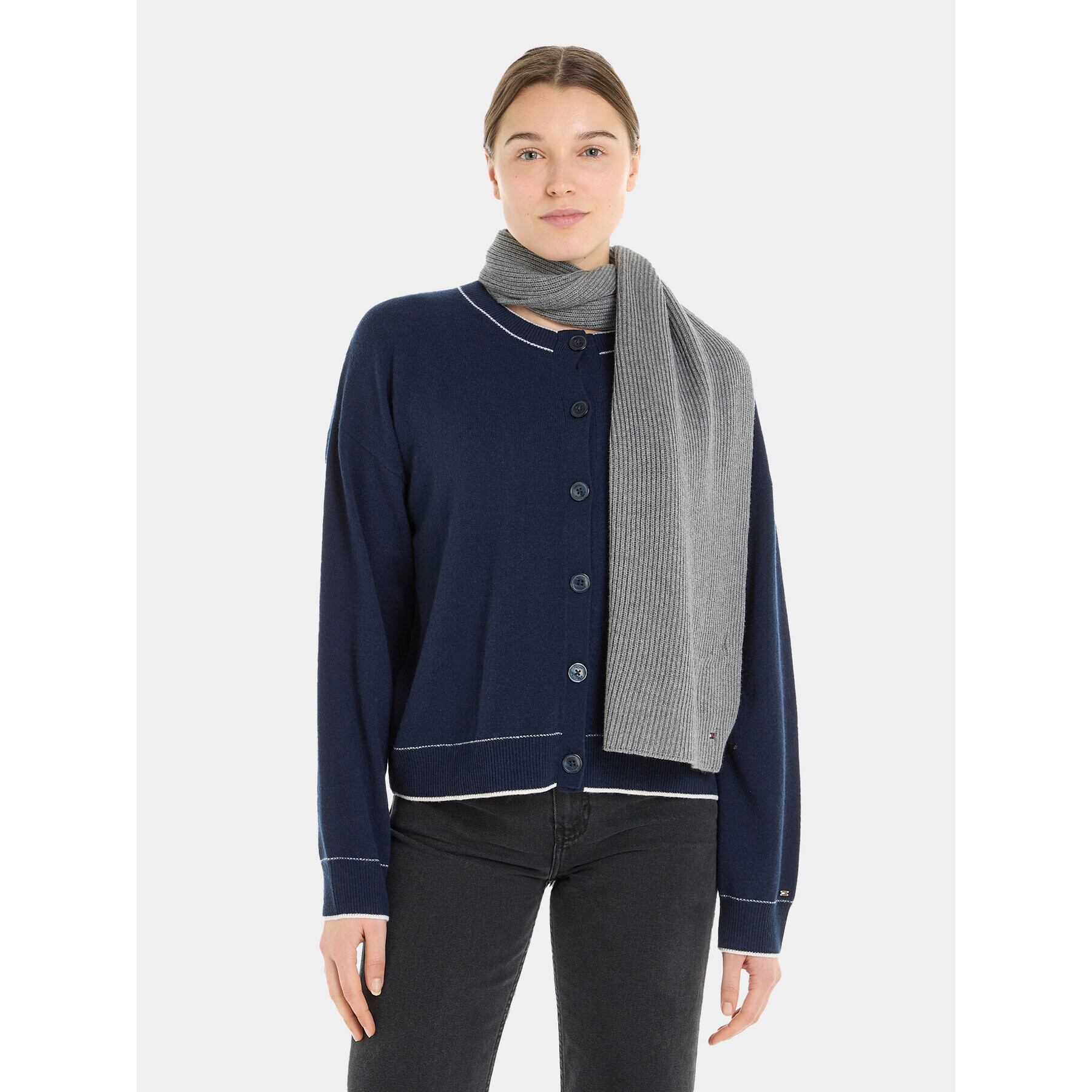 Tommy Hilfiger Šál Essential Flag Scarf AW0AW15348 Šedá - Pepit.cz