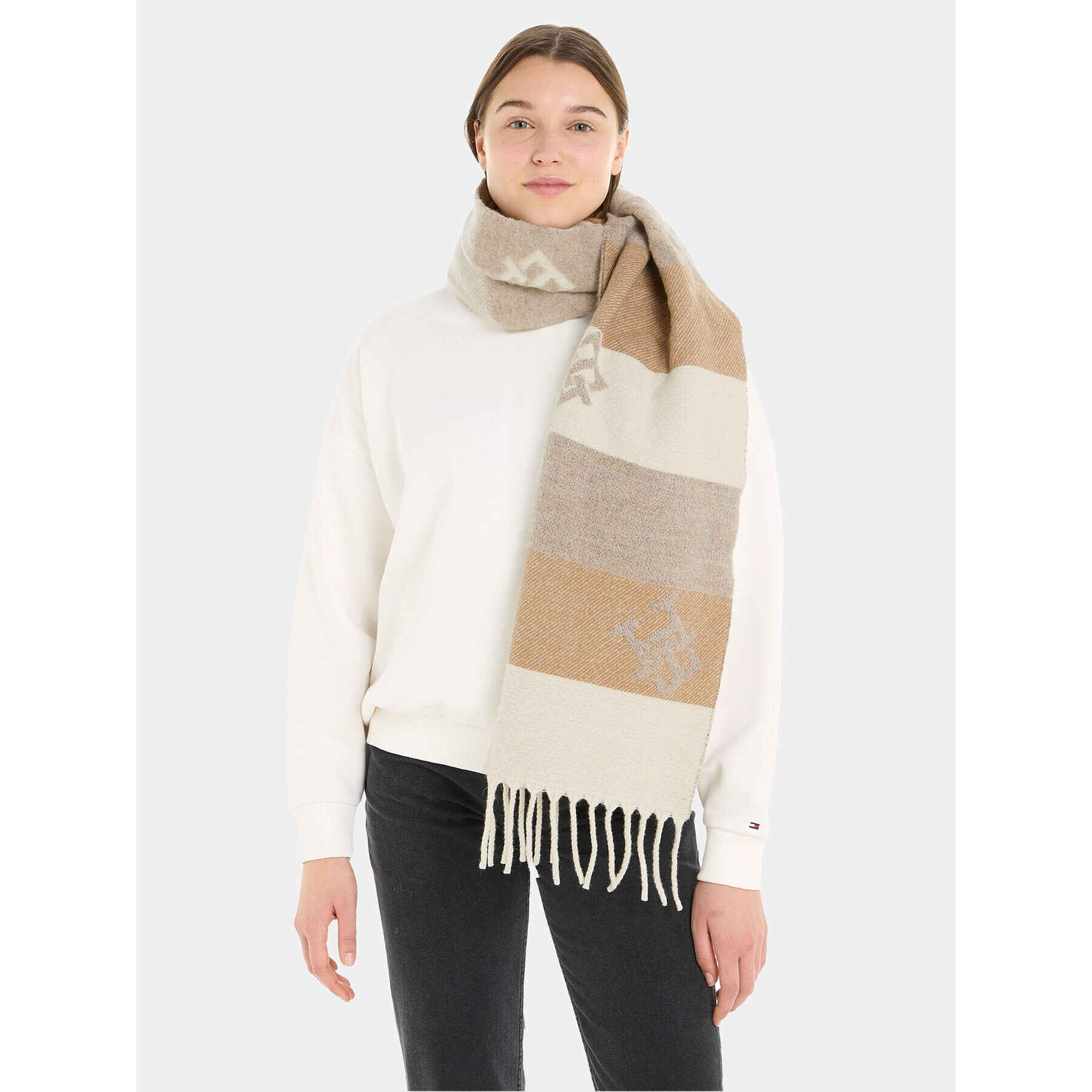 Tommy Hilfiger Šál Limitless Chic Cb Scarf AW0AW15353 Béžová - Pepit.cz