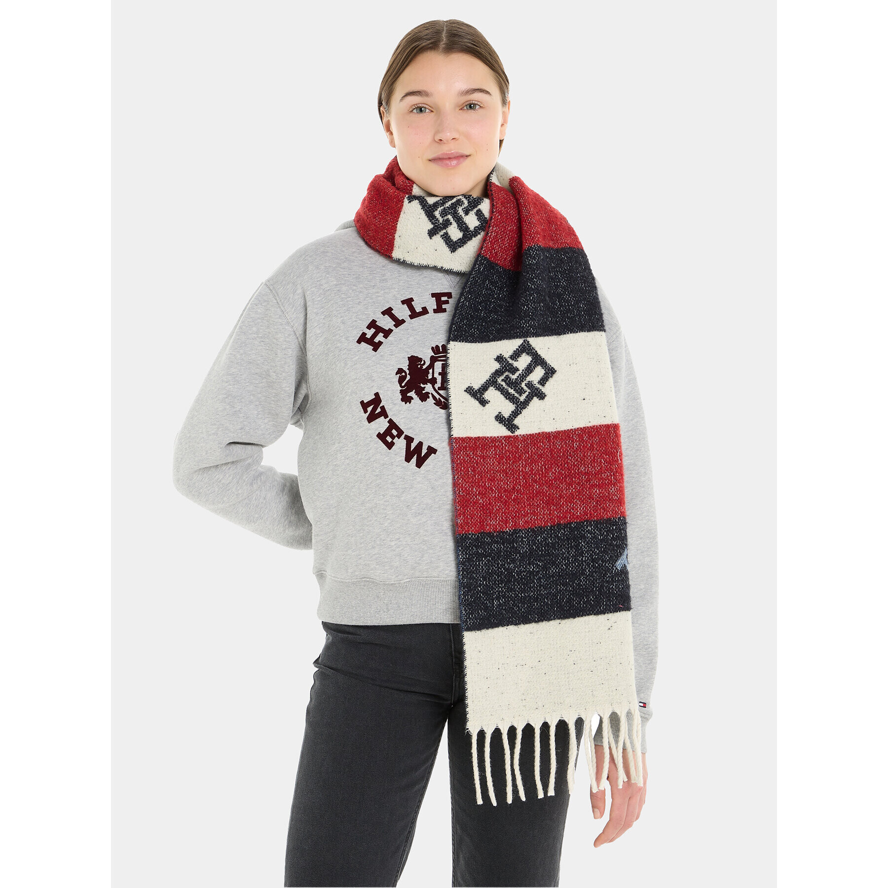 Tommy Hilfiger Šál Limitless Chic Cb Scarf AW0AW15353 Tmavomodrá - Pepit.cz