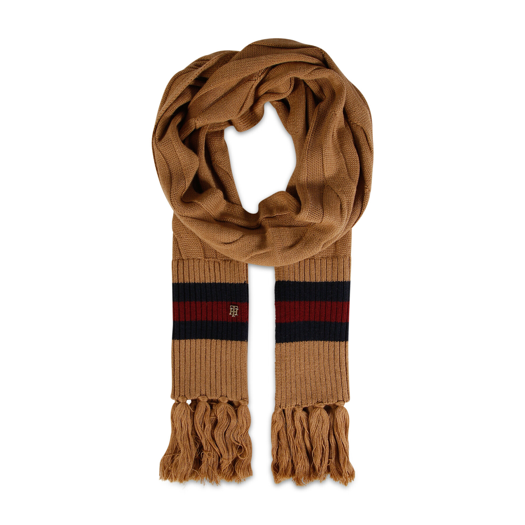 Tommy Hilfiger Šál Luxe Cable Scarf AW0AW13840 Hnědá - Pepit.cz