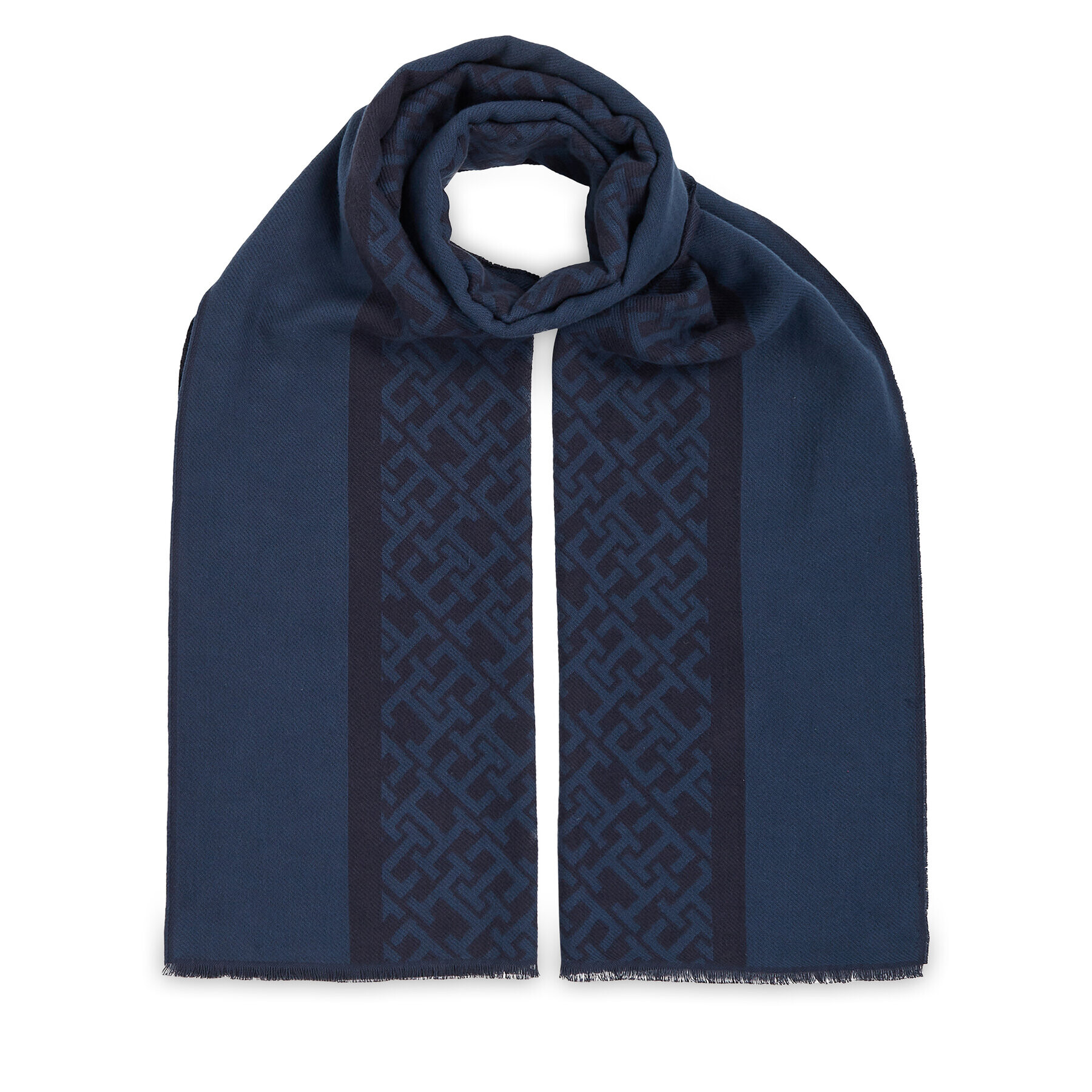 Tommy Hilfiger Šál Monogram Brushed Scarf AW0AW15341 Tmavomodrá - Pepit.cz