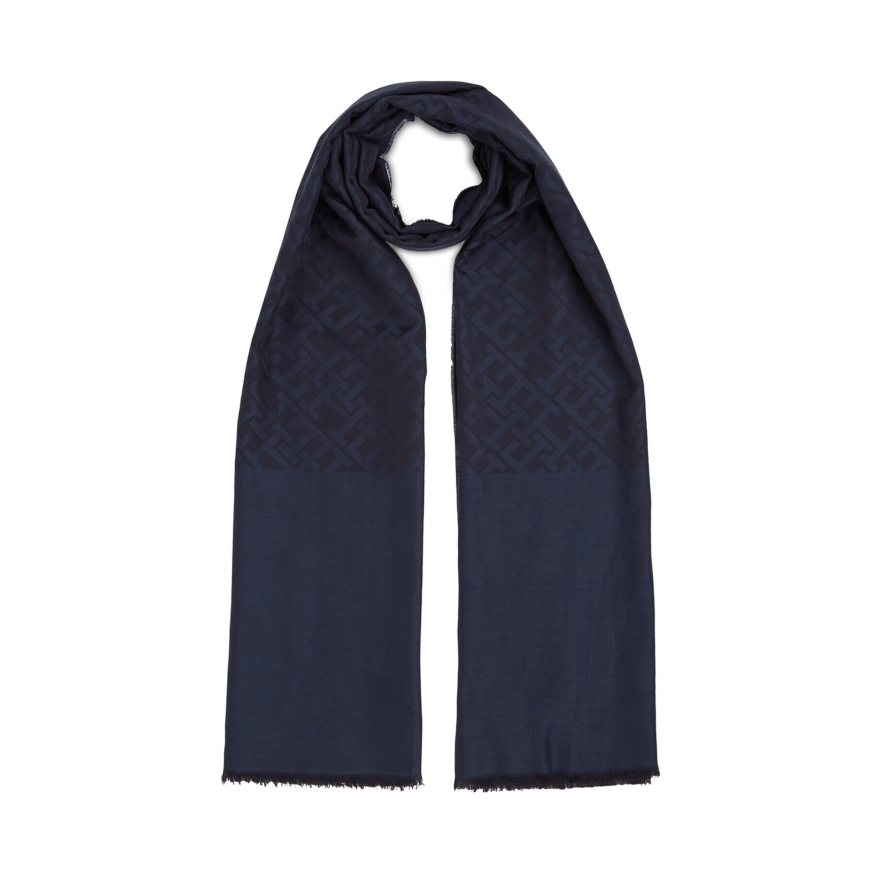 Tommy Hilfiger Šál Monogram Micromodal Scarf AW0AW15622 Tmavomodrá - Pepit.cz