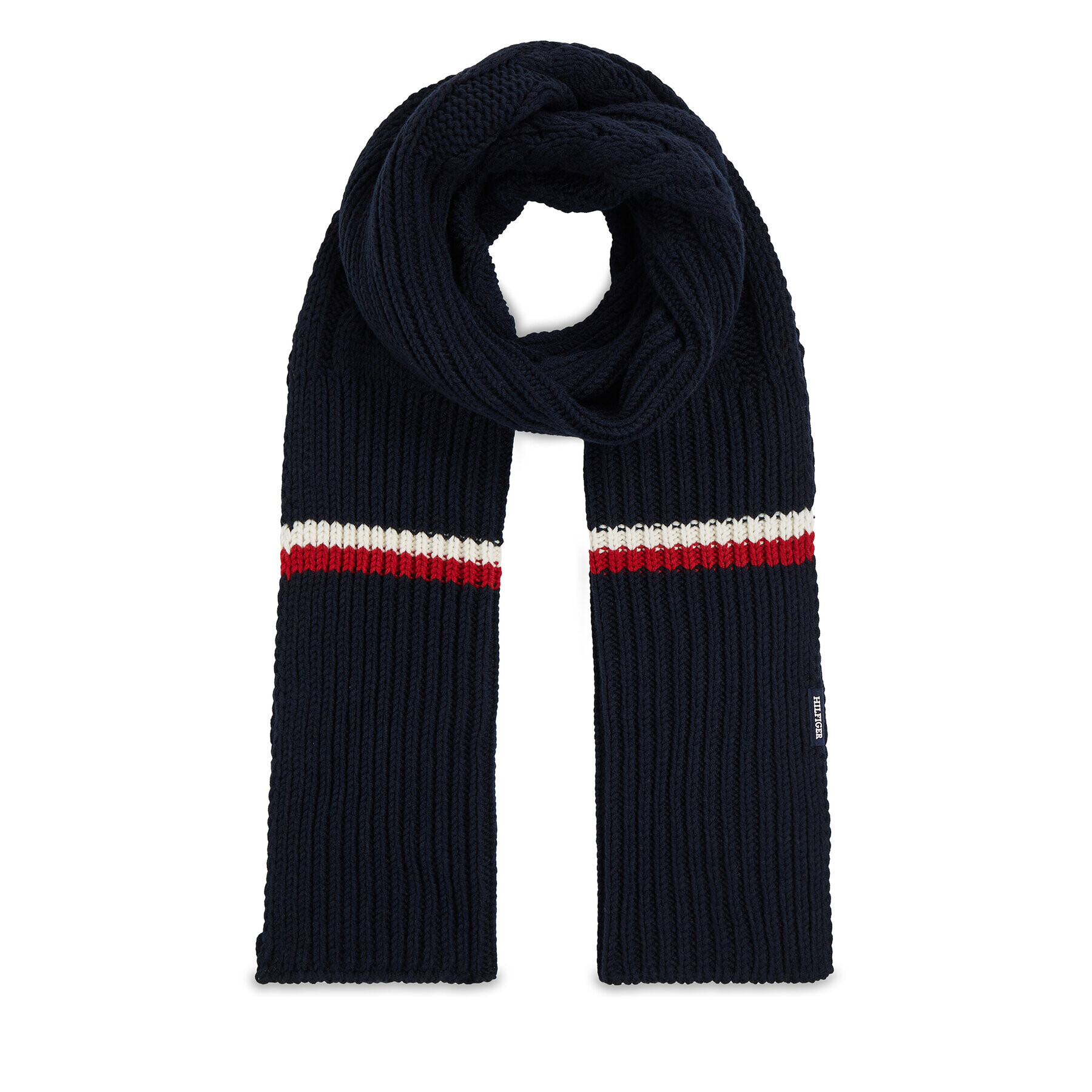 Tommy Hilfiger Šál Monotype Chunky Knit Scarf AM0AM11507 Tmavomodrá - Pepit.cz