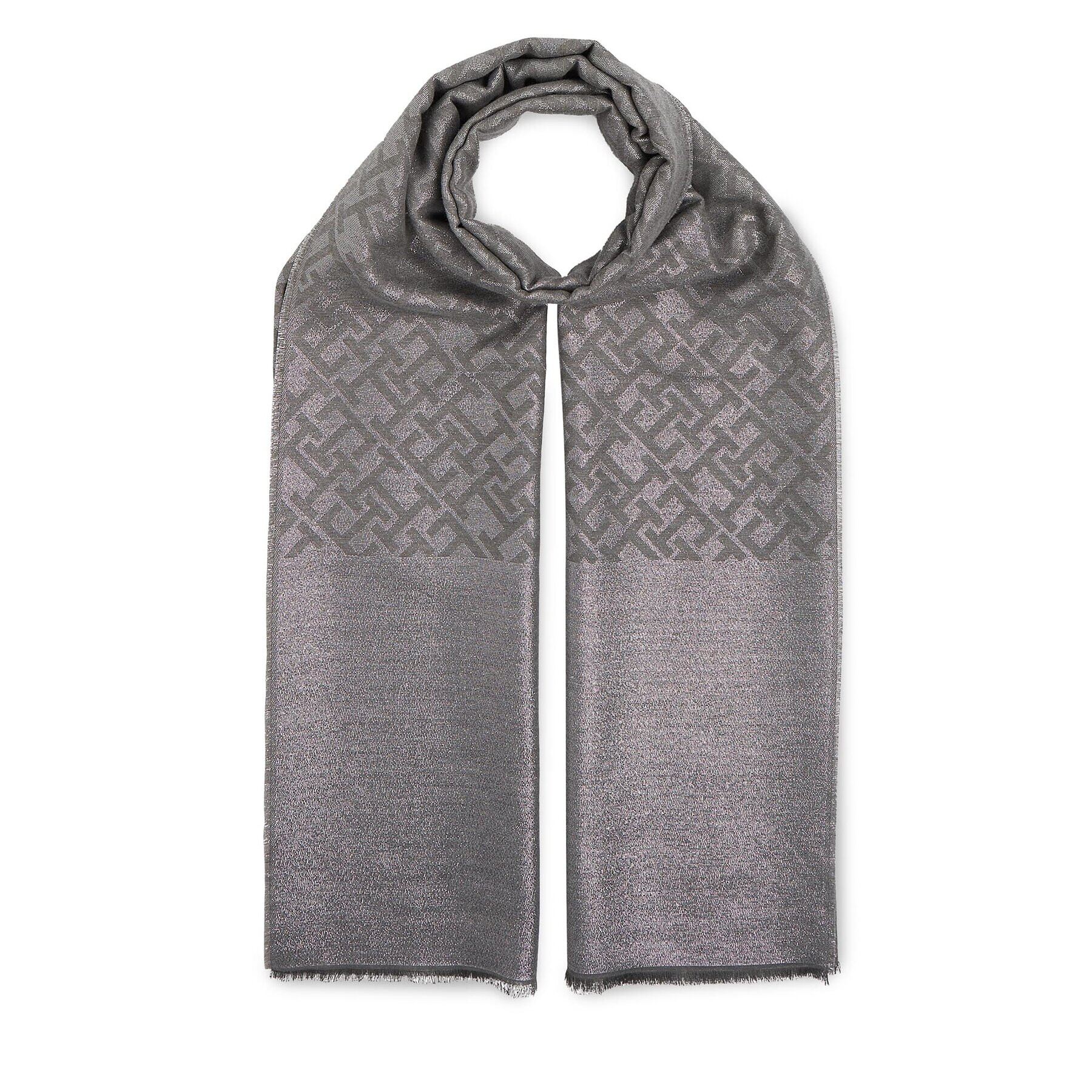 Tommy Hilfiger Šál Th Evening Monogram Scarf Silver AW0AW15333 Šedá - Pepit.cz