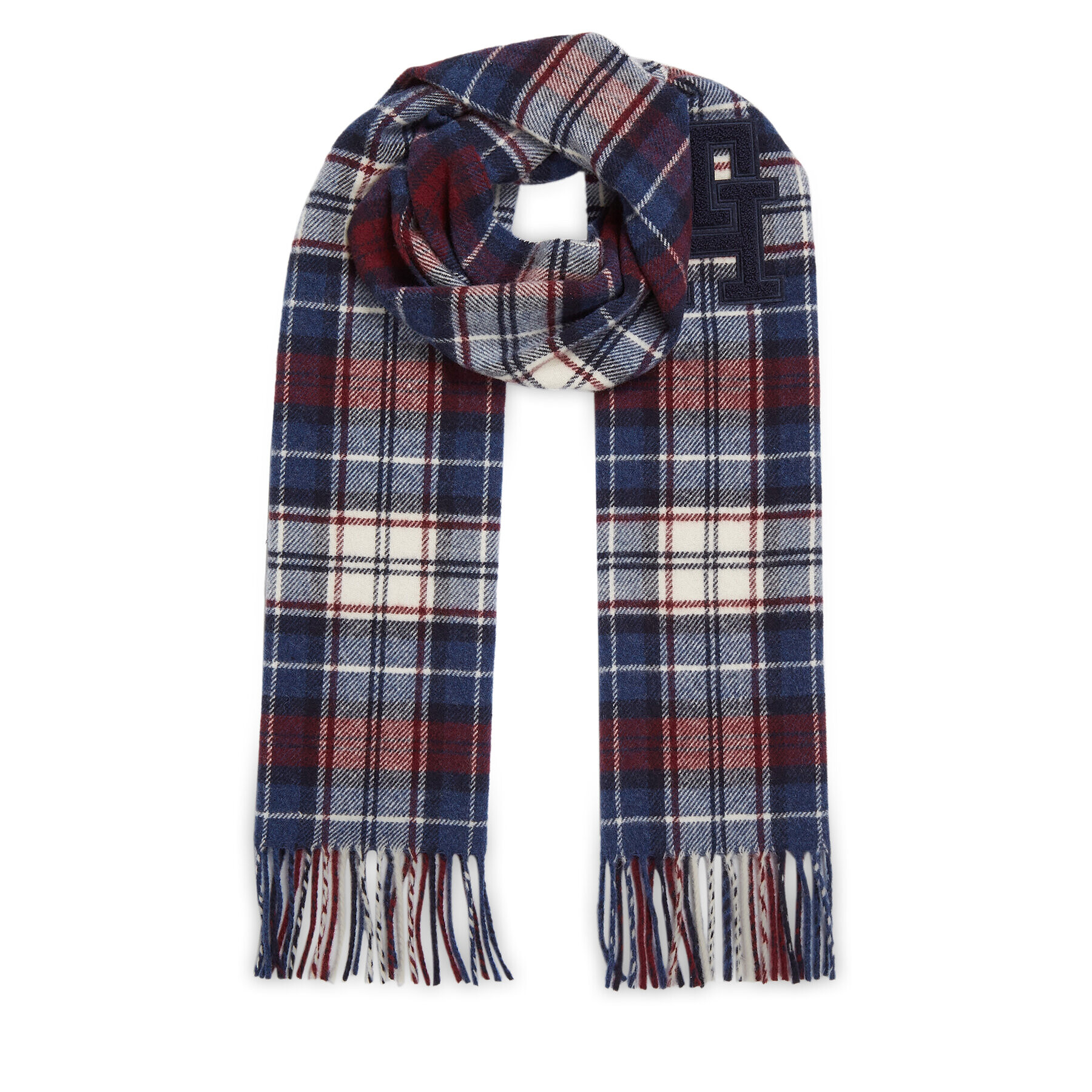 Tommy Hilfiger Šál Th Monogram Tartan Scarf AM0AM11984 Modrá - Pepit.cz