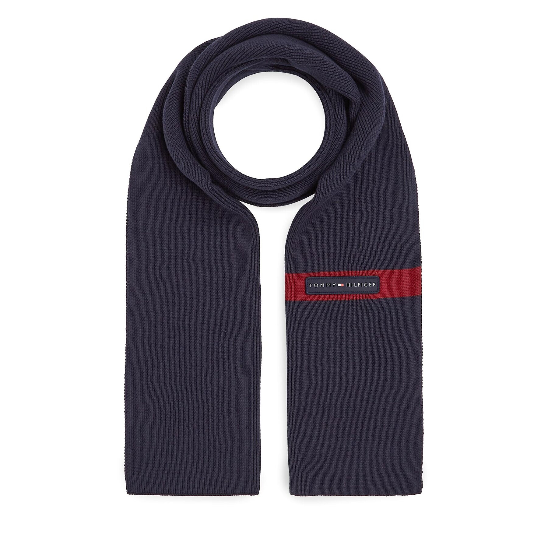 Tommy Hilfiger Šál Th Skyline Knit Scarf AM0AM11496 Tmavomodrá - Pepit.cz