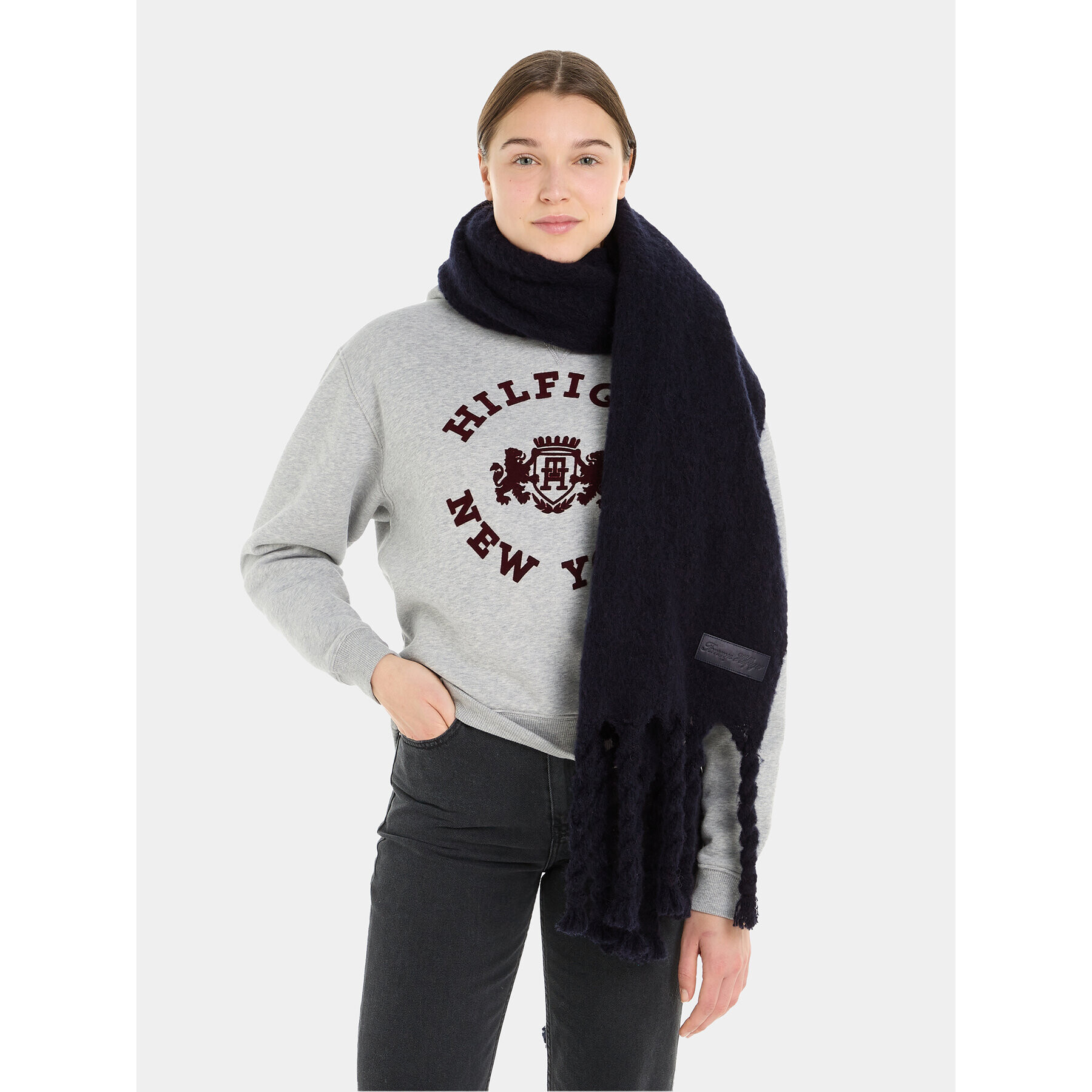 Tommy Hilfiger Šál Tommy Twist Scarf AW0AW15530 Tmavomodrá - Pepit.cz