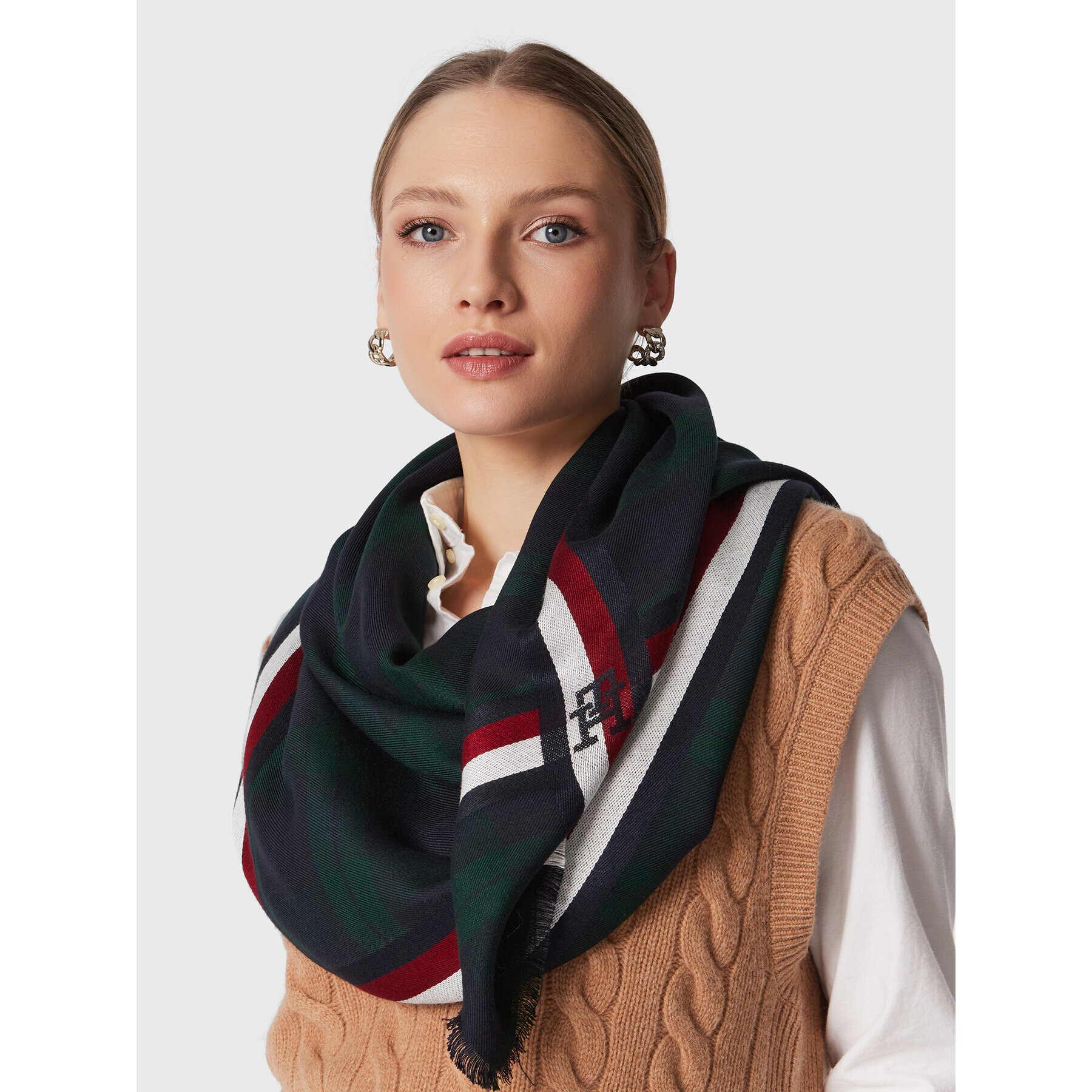 Tommy Hilfiger Šátek East Coast AW0AW14162 Zelená - Pepit.cz