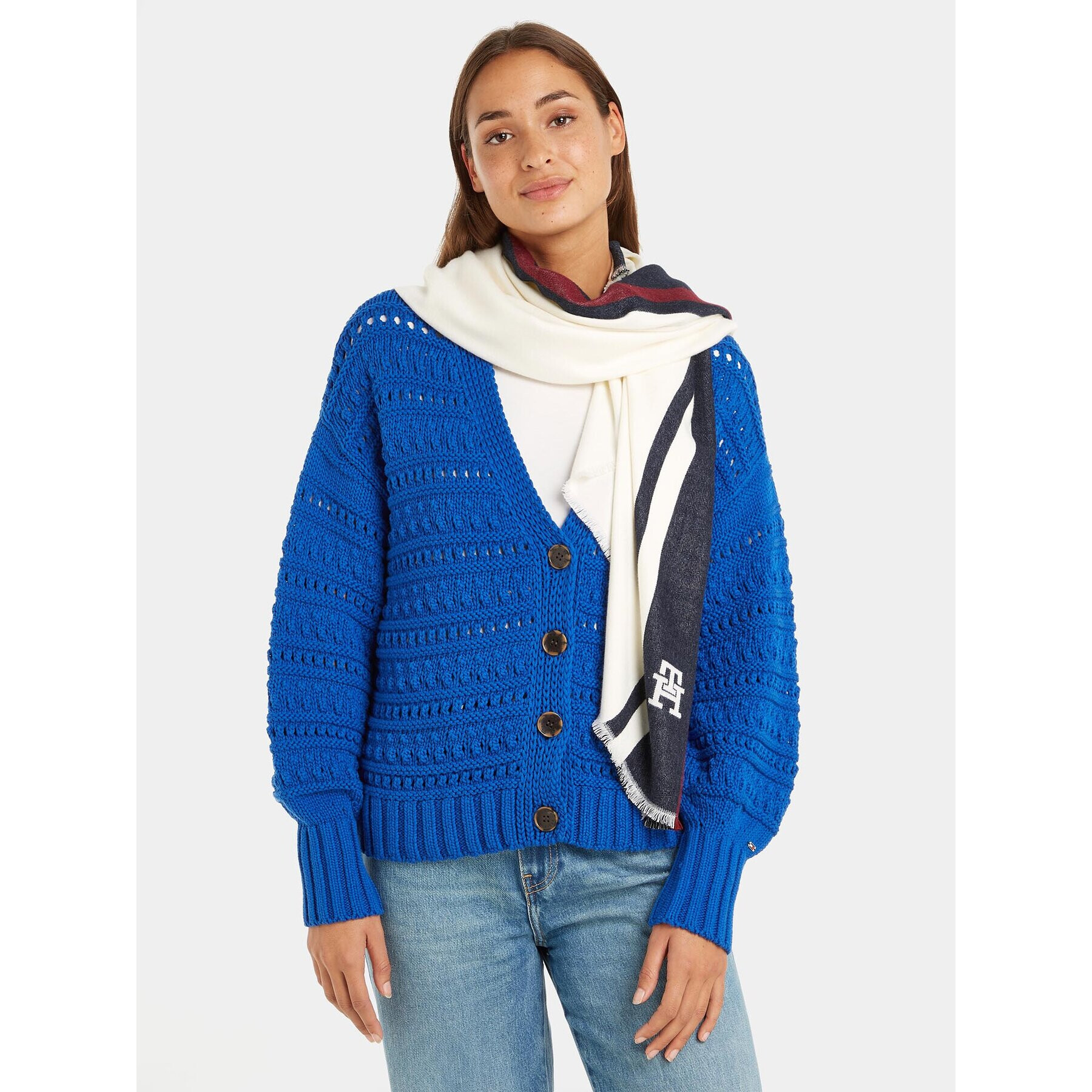 Tommy Hilfiger Šátek Th Femme Large Square AW0AW15537 Béžová - Pepit.cz