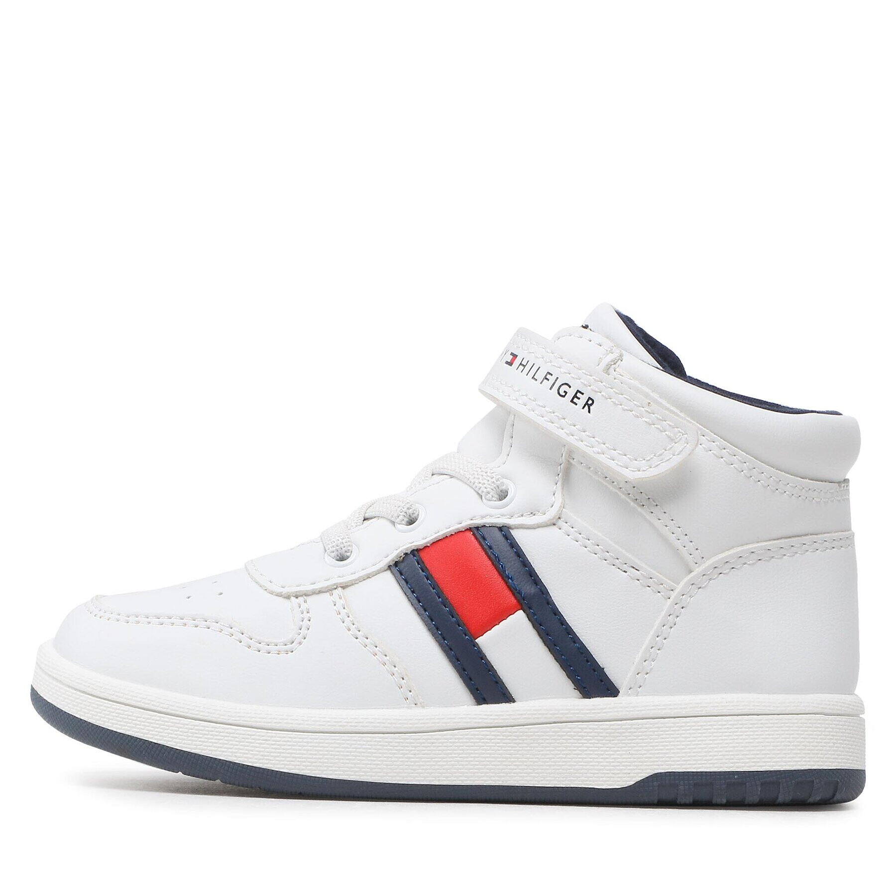 Tommy Hilfiger Sneakersy High Top Lace-Up/Velcro Sneaker T3B9-32476-1351 S Bílá - Pepit.cz